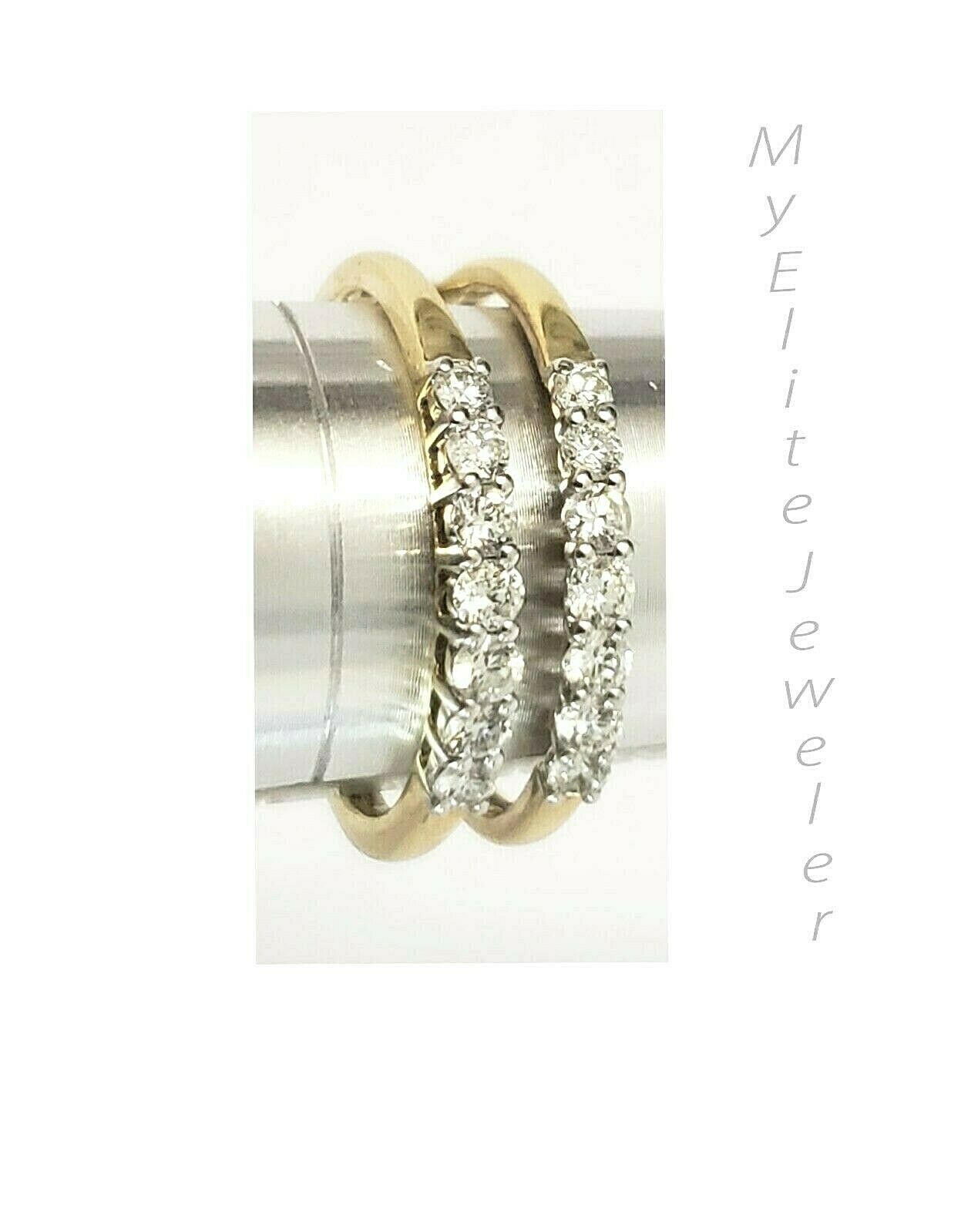 Real 14K Gold 1/2CT Diamond Ladies Ring Solitaire Guard Wrap Band Size7 Enhancer - GoldenlinQ