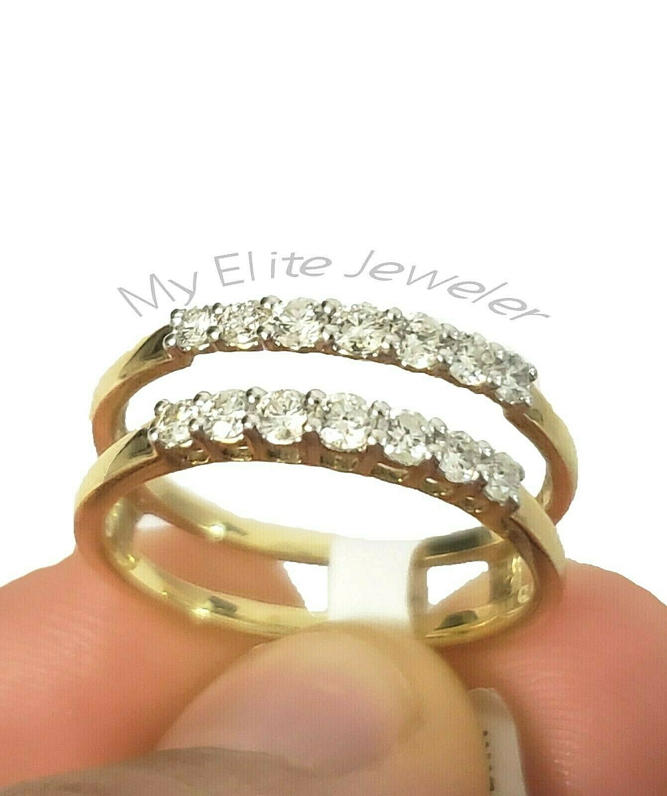 Real 14K Gold 1/2CT Diamond Ladies Ring Solitaire Guard Wrap Band Size7 Enhancer - GoldenlinQ