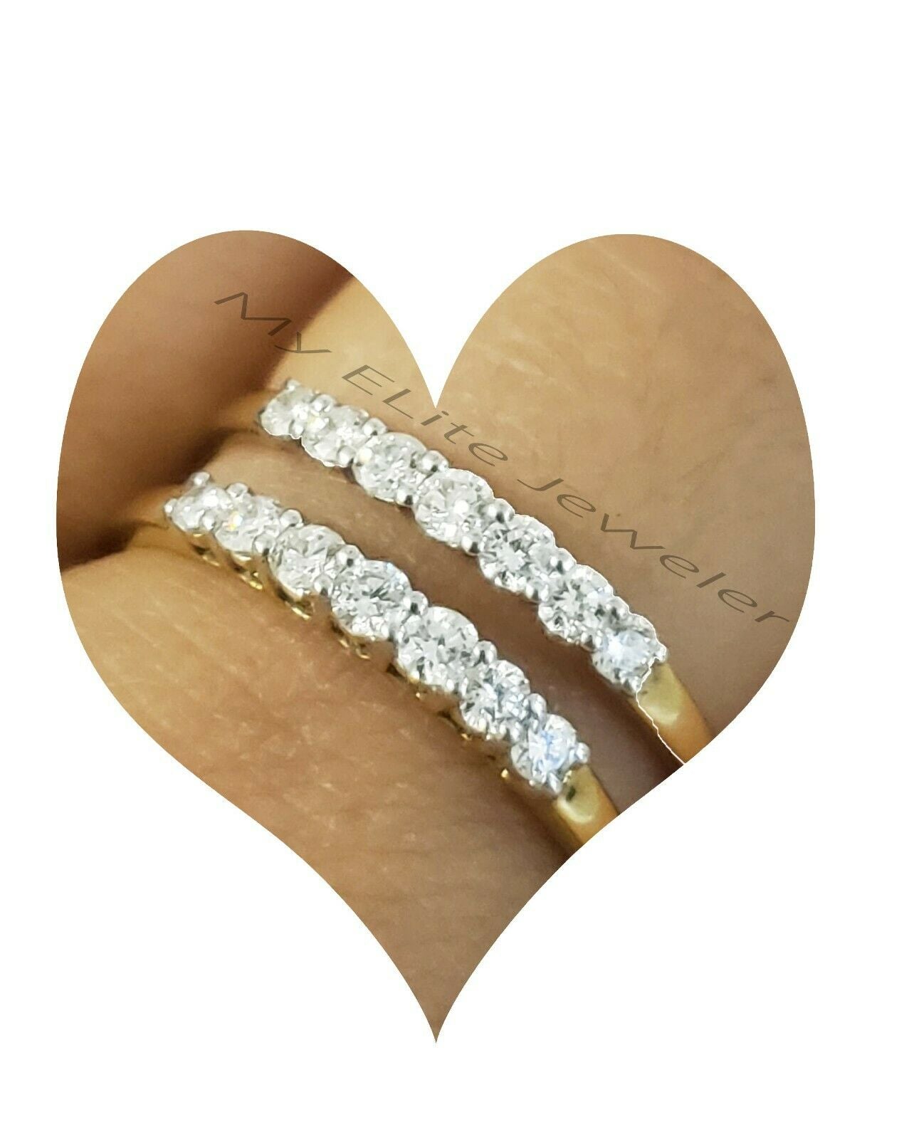 Real 14K Gold 1/2CT Diamond Ladies Ring Solitaire Guard Wrap Band Size7 Enhancer - GoldenlinQ