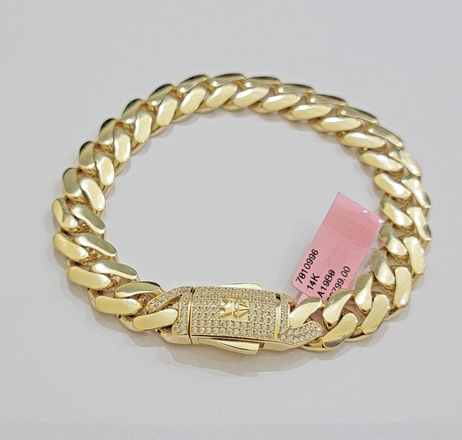 Real 14k Gold Bracelet 11mm Miami Cuban Link 7.5 inch Men Women 14kt Yellow Gold - GoldenlinQ