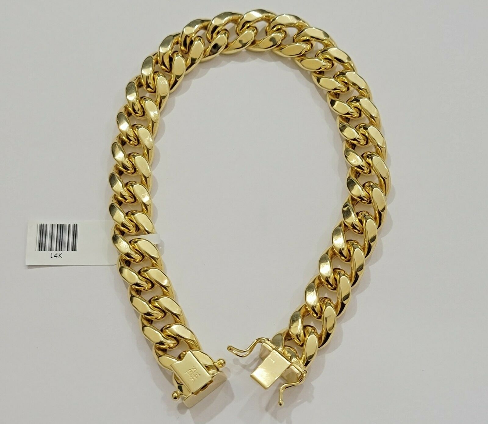 Real 14k Gold Bracelet 11mm Miami Cuban Link 8" Inch Box Clasp, Men 14kt ,STRONG - GoldenlinQ