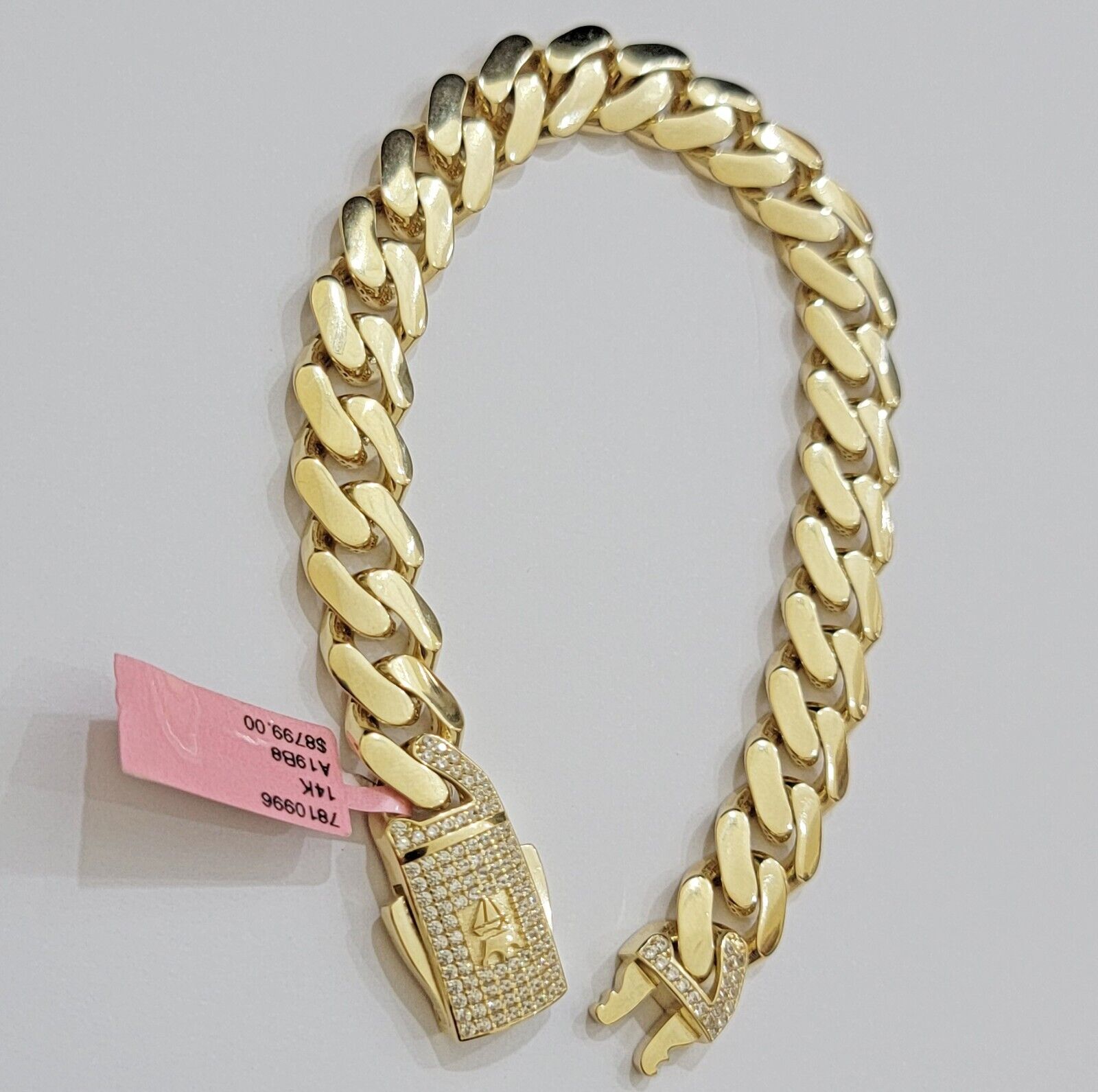 Real 14k Gold Bracelet 11mm Miami Cuban Link 8.5'' inch Men's 14kt Yellow Gold - GoldenlinQ