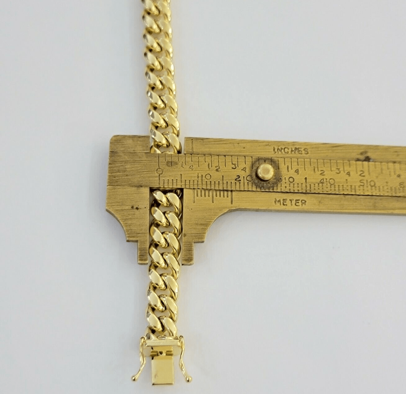 Real 14k Gold Bracelet 9 inch 8mm Miami Cuban Link Box Clasp Strong 14kt , Men's - GoldenlinQ