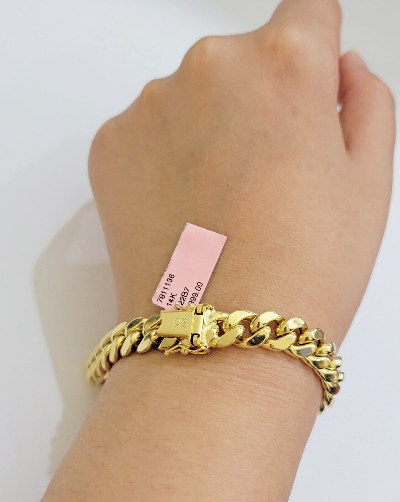 Real 14k Gold Bracelet 9mm Miami Cuban Link 7.5" - 9 Inch Mens 14kt Yellow Gold - GoldenlinQ