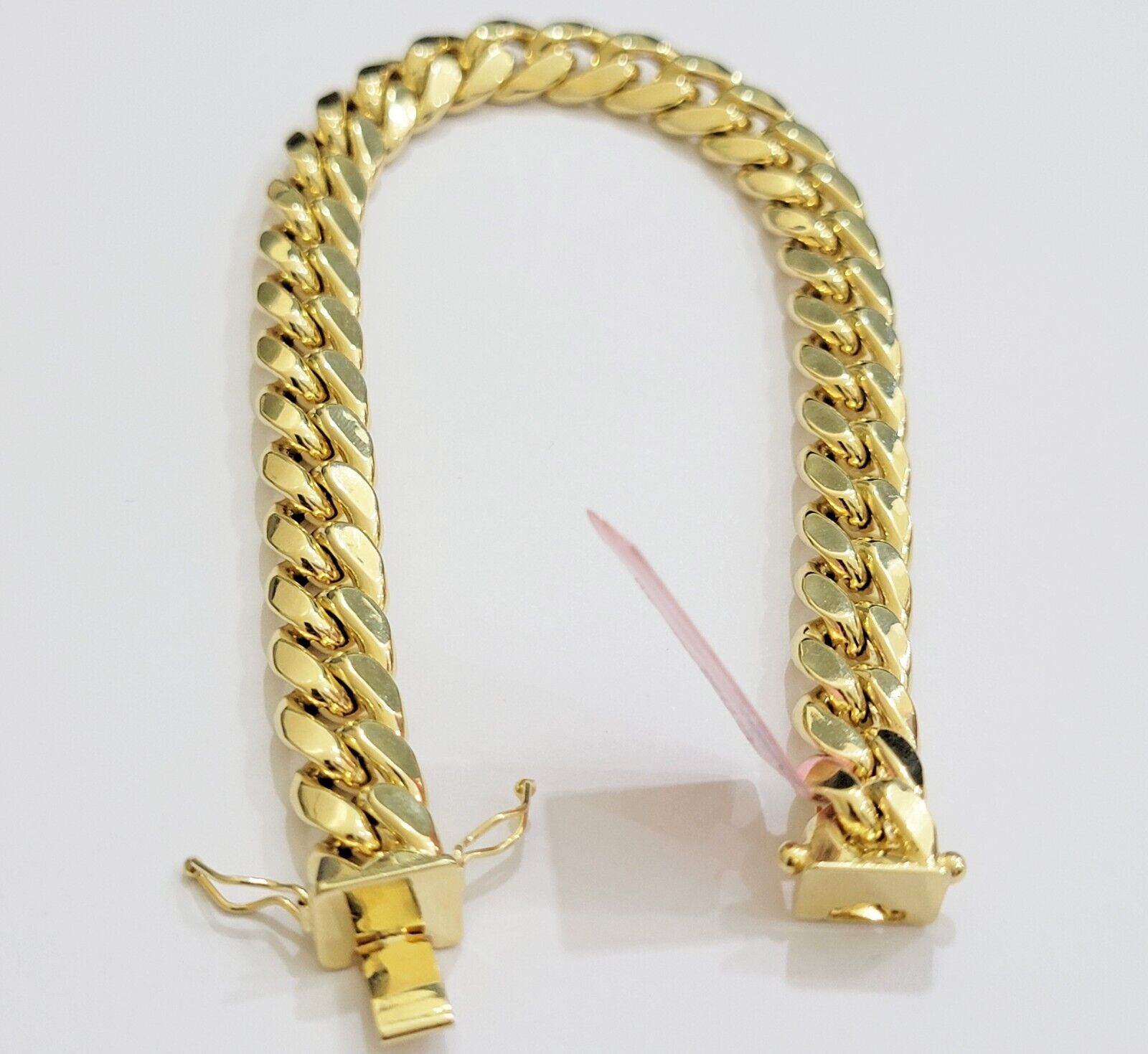 Real 14k Gold Bracelet 9mm Miami Cuban Link 7.5" - 9 Inch Mens 14kt Yellow Gold - GoldenlinQ