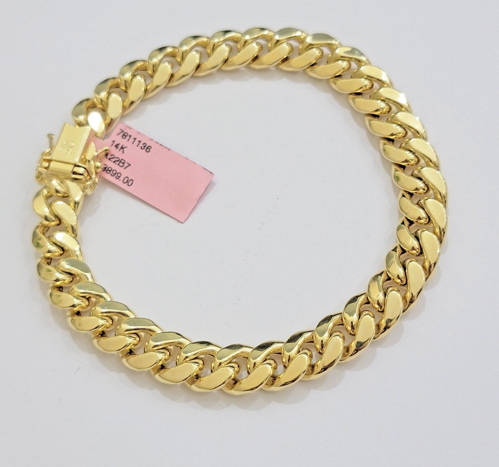 Real 14k Gold Bracelet 9mm Miami Cuban Link 7.5" - 9 Inch Mens 14kt Yellow Gold - GoldenlinQ
