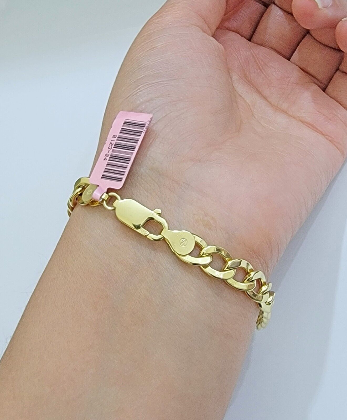 Real 14k Gold Bracelet Cuban Curb Link 8 Inch 8mm Men's Genuine 14kt Yellow Gold - GoldenlinQ