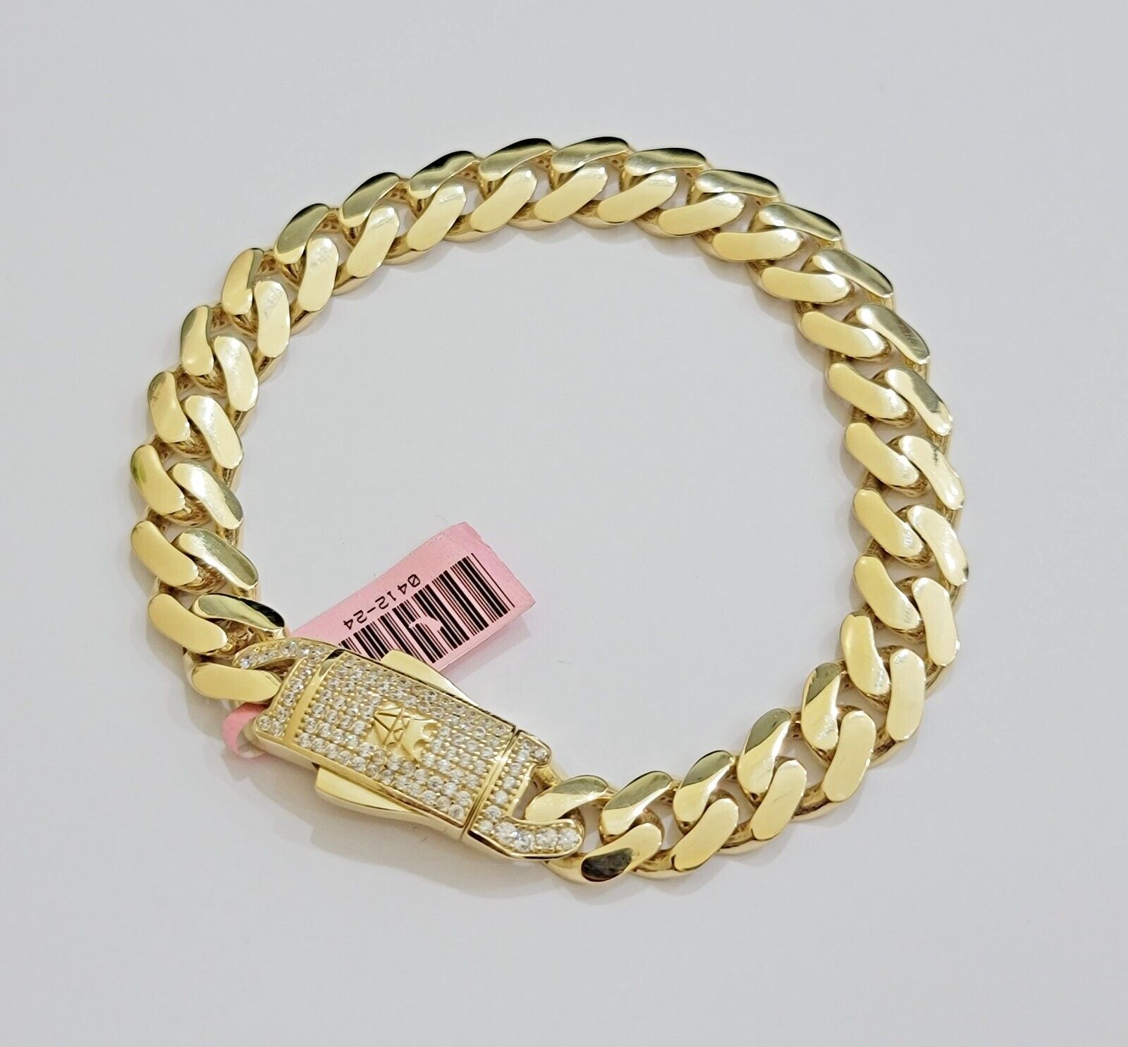 Real 14k Gold Bracelet Monaco Cuban Link 9.5mm 8.5'' inch Men's 14kt Yellow Gold - GoldenlinQ