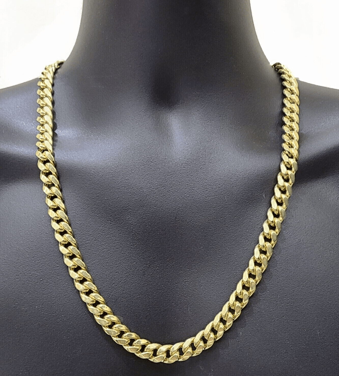 Real 14k Gold Chain 28 Inch Miami Cuban Link Necklace 9mm Strong Men's 14KT Gold - GoldenlinQ