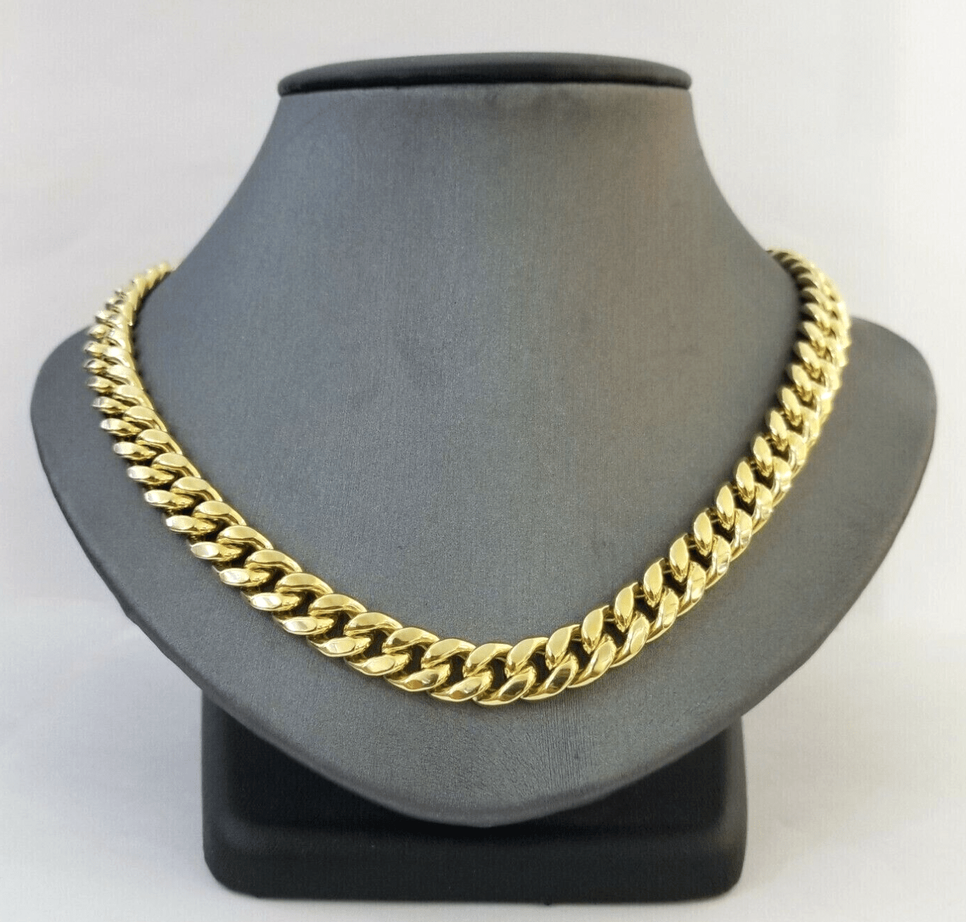 Real 14k Gold Chain 28 Inch Miami Cuban Link Necklace 9mm Strong Men's 14KT Gold - GoldenlinQ