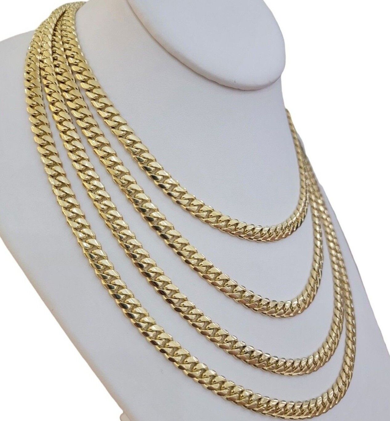 Real 14k Gold Chain 6mm Miami Cuban Link 20" 22" 24" 26" 28 Inch Necklace SOLID - GoldenlinQ