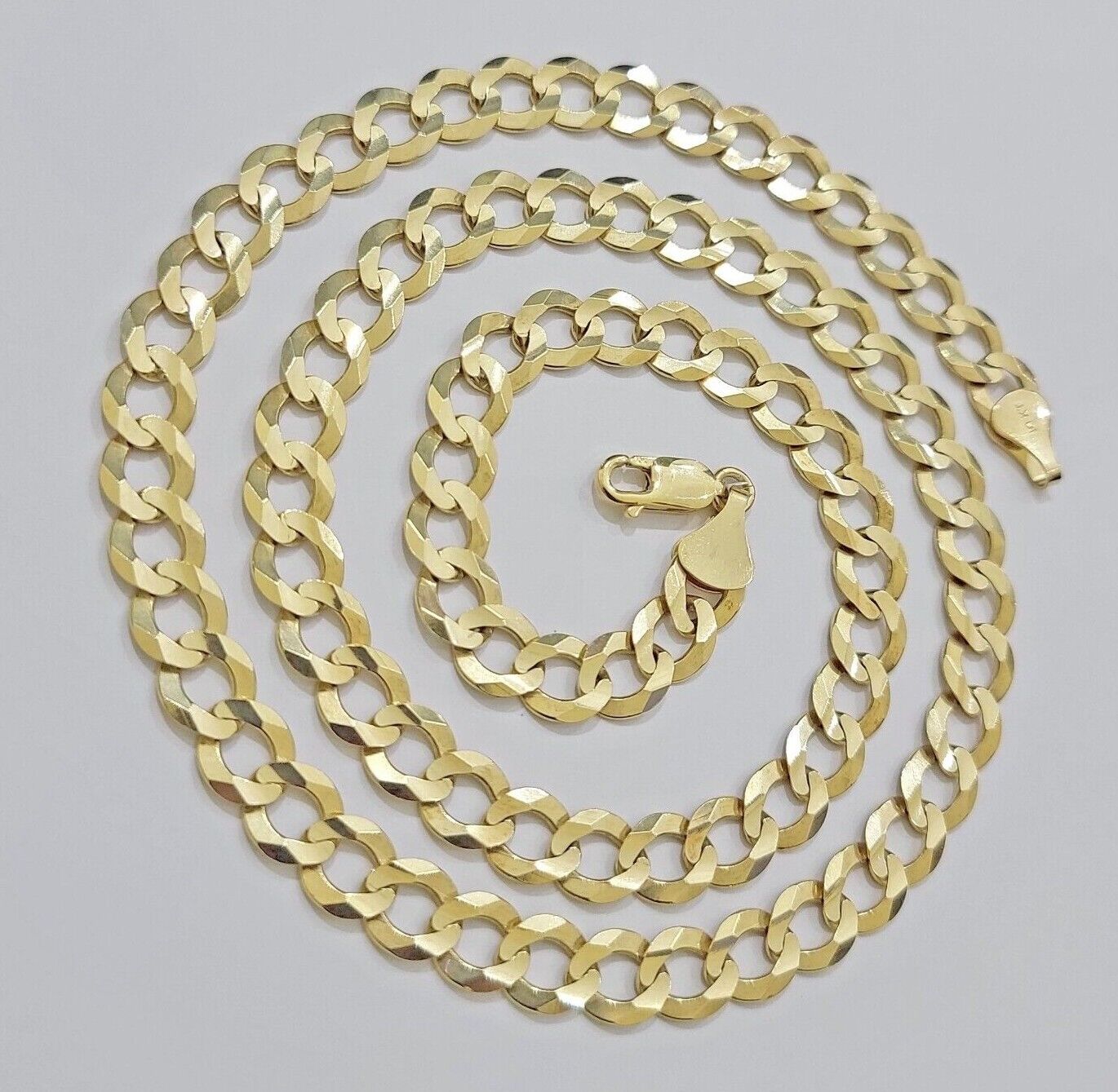 Real 14k Gold Chain Cuban Curb Link 9mm 18 in - 30 Inch Mens Solid 14kt Yellow - GoldenlinQ