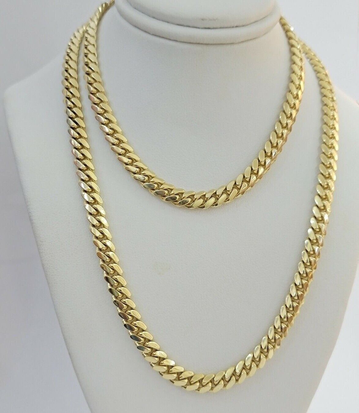 Real 14k Gold Chain Necklace Miami Cuban Link 28 Inch 6mm Mens Heavy SOLID 14KT - GoldenlinQ