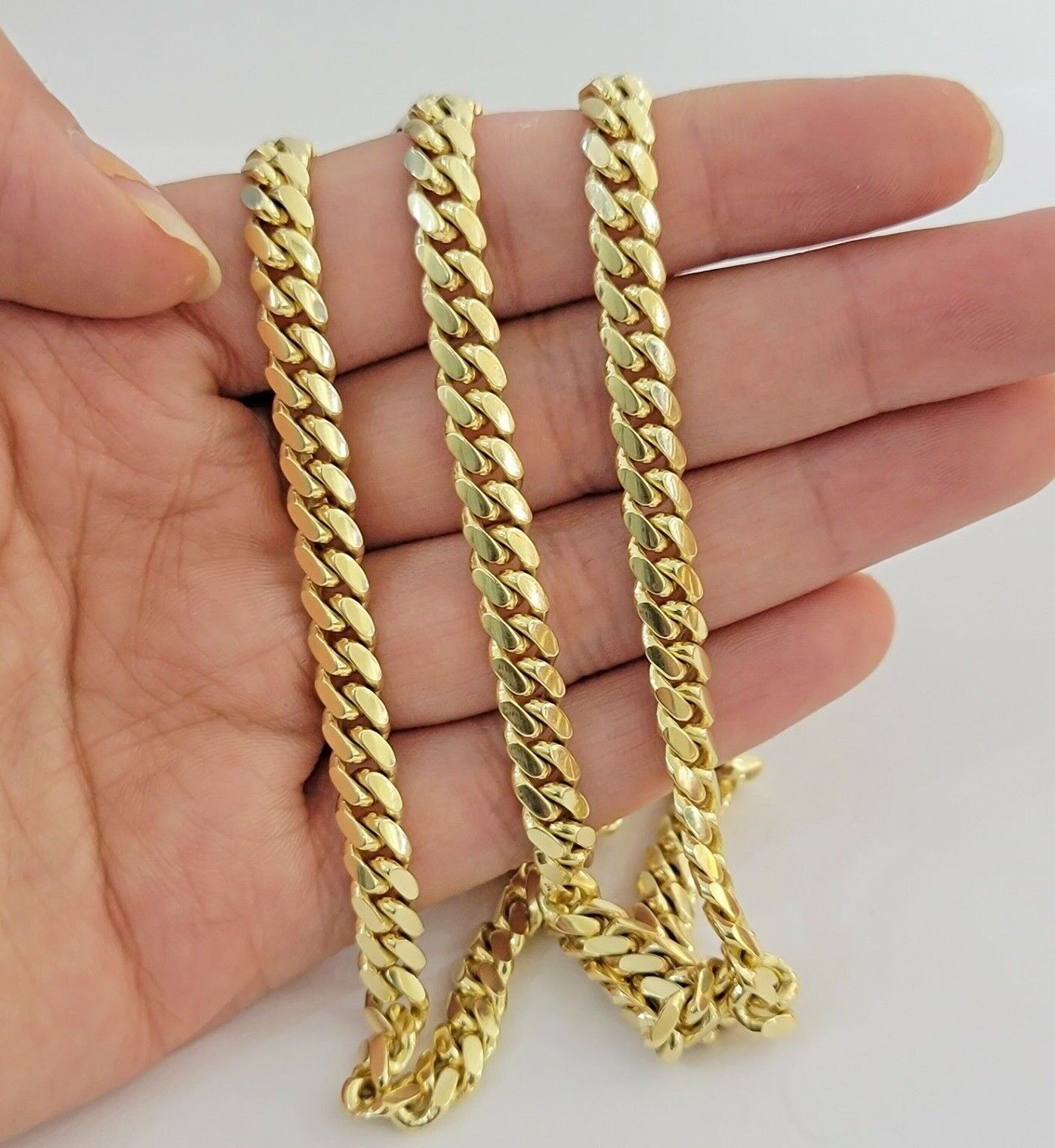 Real 14k Gold Chain Necklace Miami Cuban Link 28 Inch 6mm Mens Heavy SOLID 14KT - GoldenlinQ