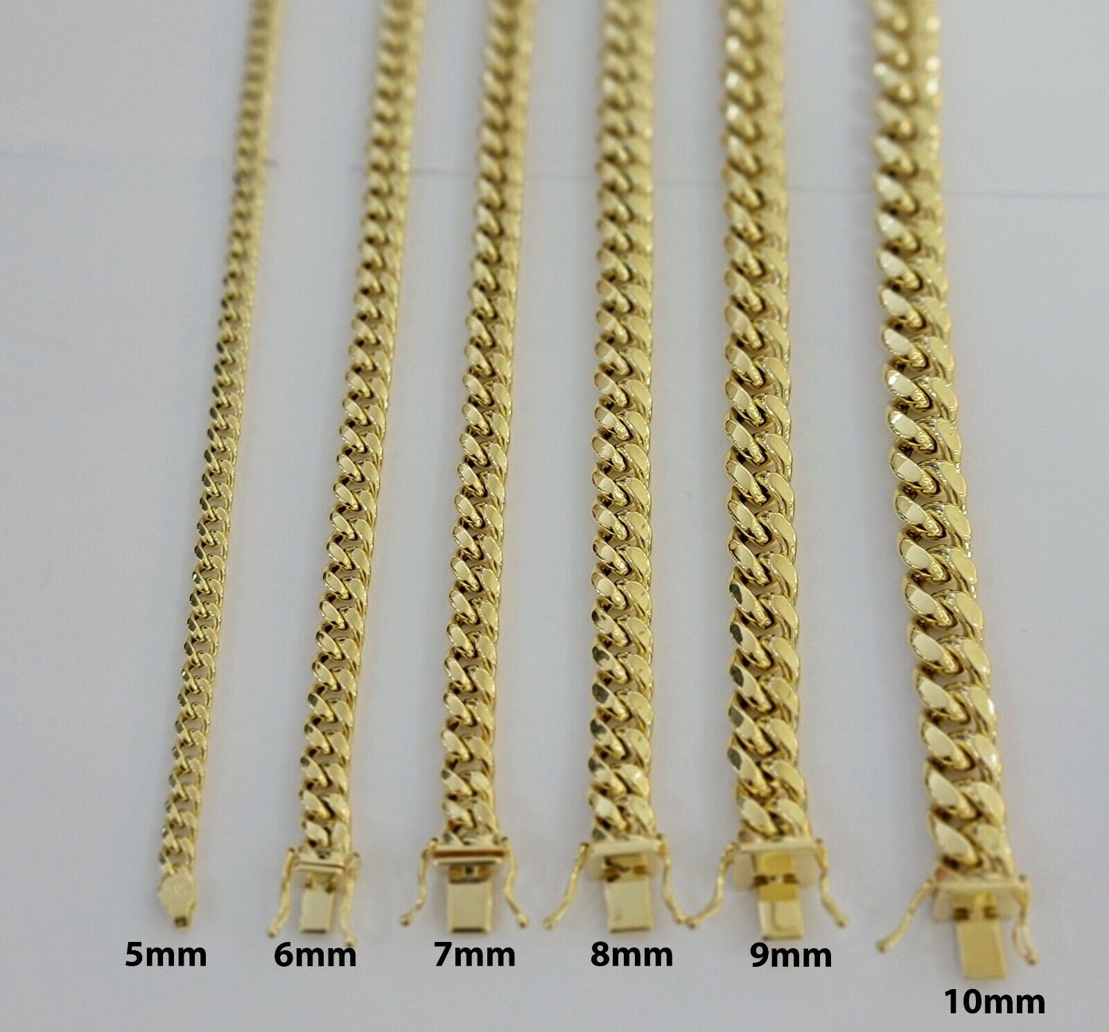 Real 14k Gold chain Necklace Miami Cuban Link 6mm - 9mm 8" - 30" Inch ,Strong, Men's - GoldenlinQ