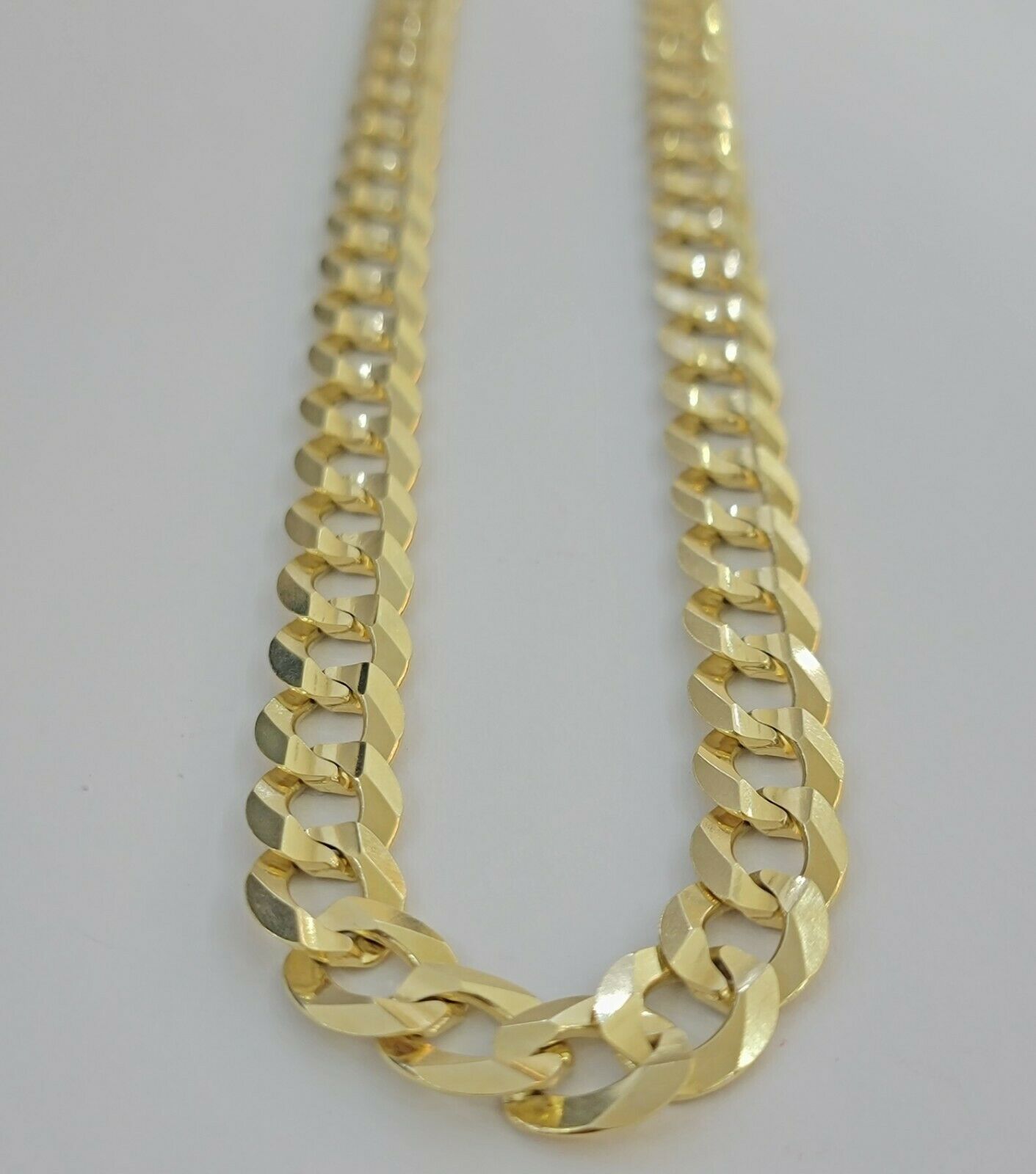 Real 14k Gold Cuban Curb Link Necklace Chain 11mm 22" - 30"14kt Yellow Gold,SOLID - GoldenlinQ