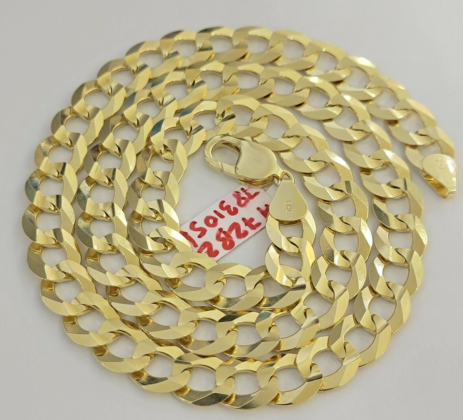 Real 14k Gold Cuban Curb Link Necklace Chain 11mm 22" - 30"14kt Yellow Gold,SOLID - GoldenlinQ