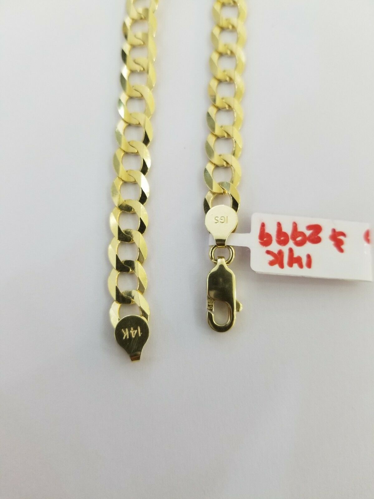 REAL 14k Gold Cuban link Bracelet 7" 7.5mm SOLID 14kt Yellow Gold Strong, LADIES - GoldenlinQ