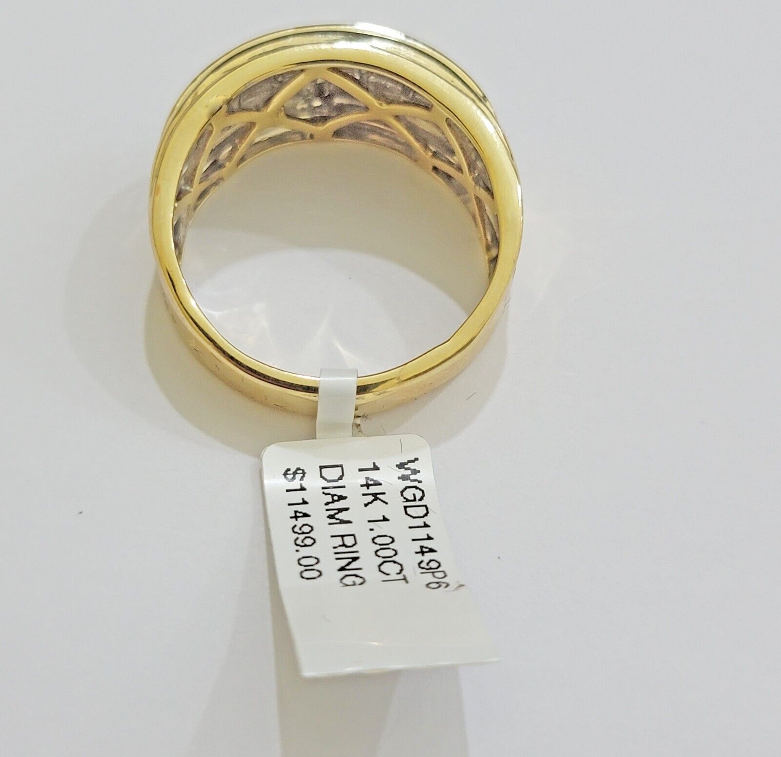 Real 14k gold Diamond Mens Ring Band Engagement Wedding Band 1 CT Natural Diam - GoldenlinQ