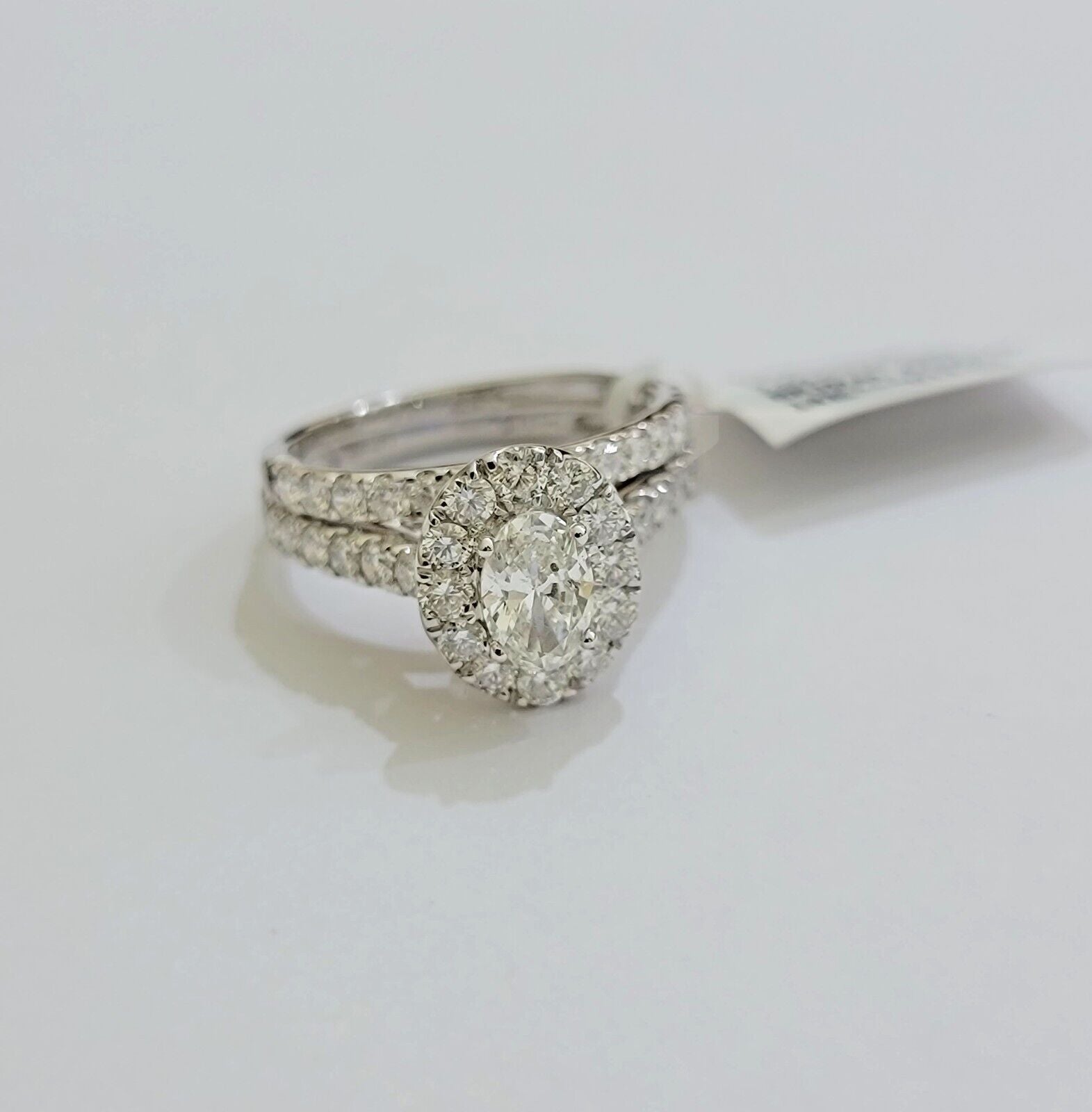 Real 14k Gold Diamond Wedding Engagement Ring Band SET Ladies 2 CT Diamonds Oval - GoldenlinQ