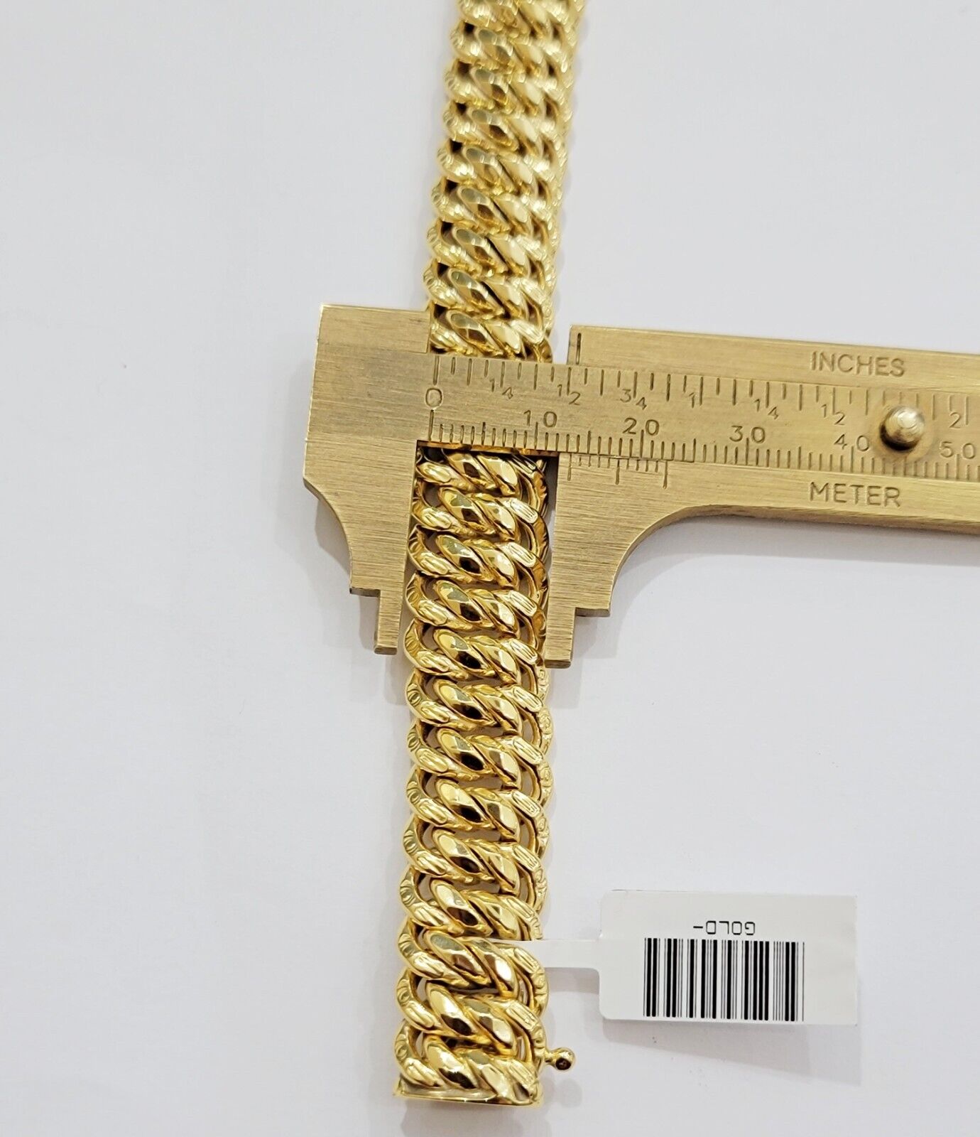 REAL 14k Gold Ladies Bracelet Flat Byzantine Link 16mm 7.5" 14kt Yellow Unique - GoldenlinQ