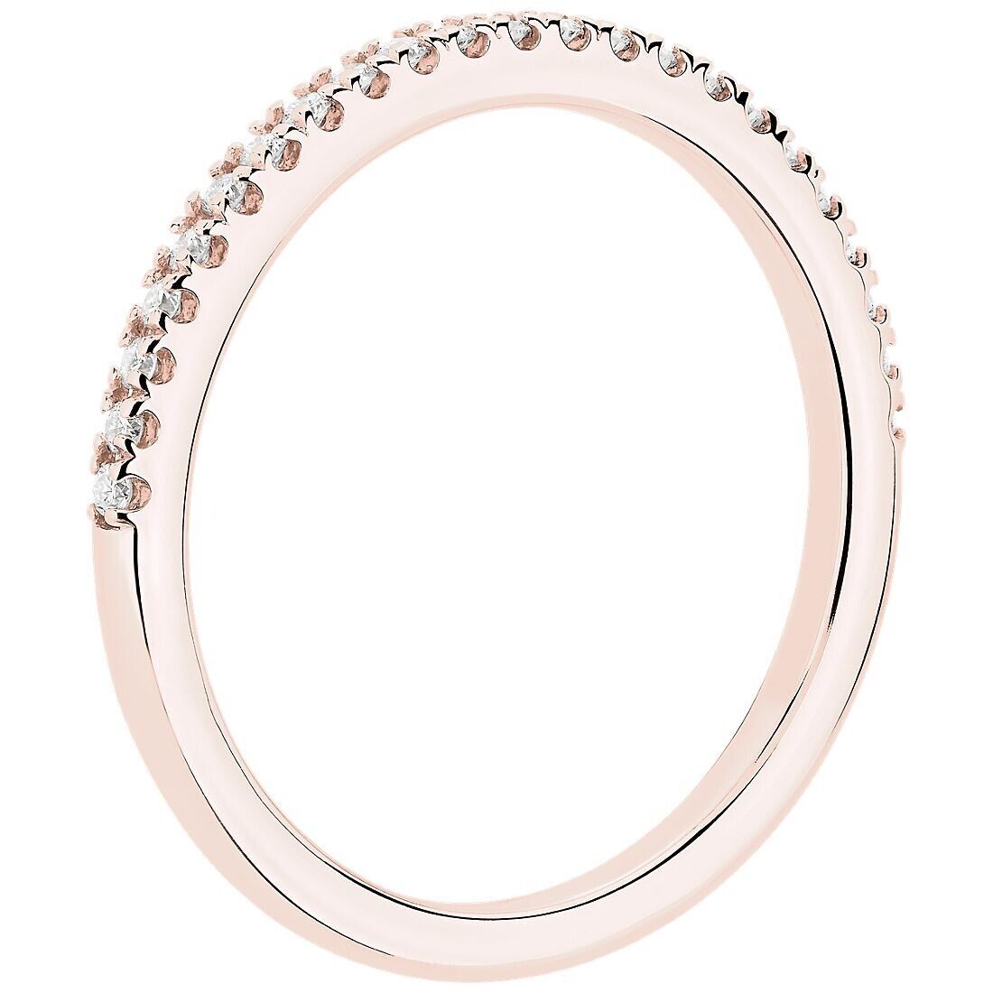 Real 14k Gold Ladies Diamond Ring 0.50CT Size 7 Rose Petite Micropavé Band 14kt - GoldenlinQ