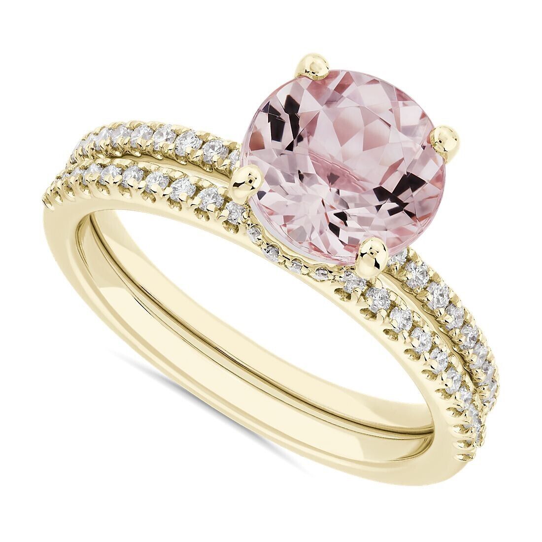 Real 14k Gold Ladies Diamond Ring 0.50CT Size 7 Yellow Petite Micropavé Band - GoldenlinQ