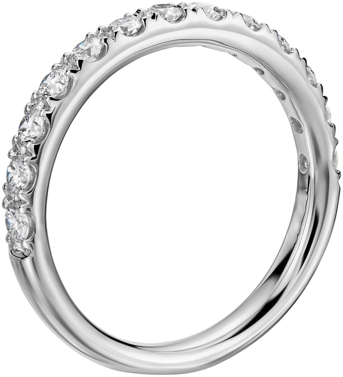 Real 14k Gold Ladies Diamond Ring 2CT Size 7 White Riviera Pavé Wedding Band - GoldenlinQ