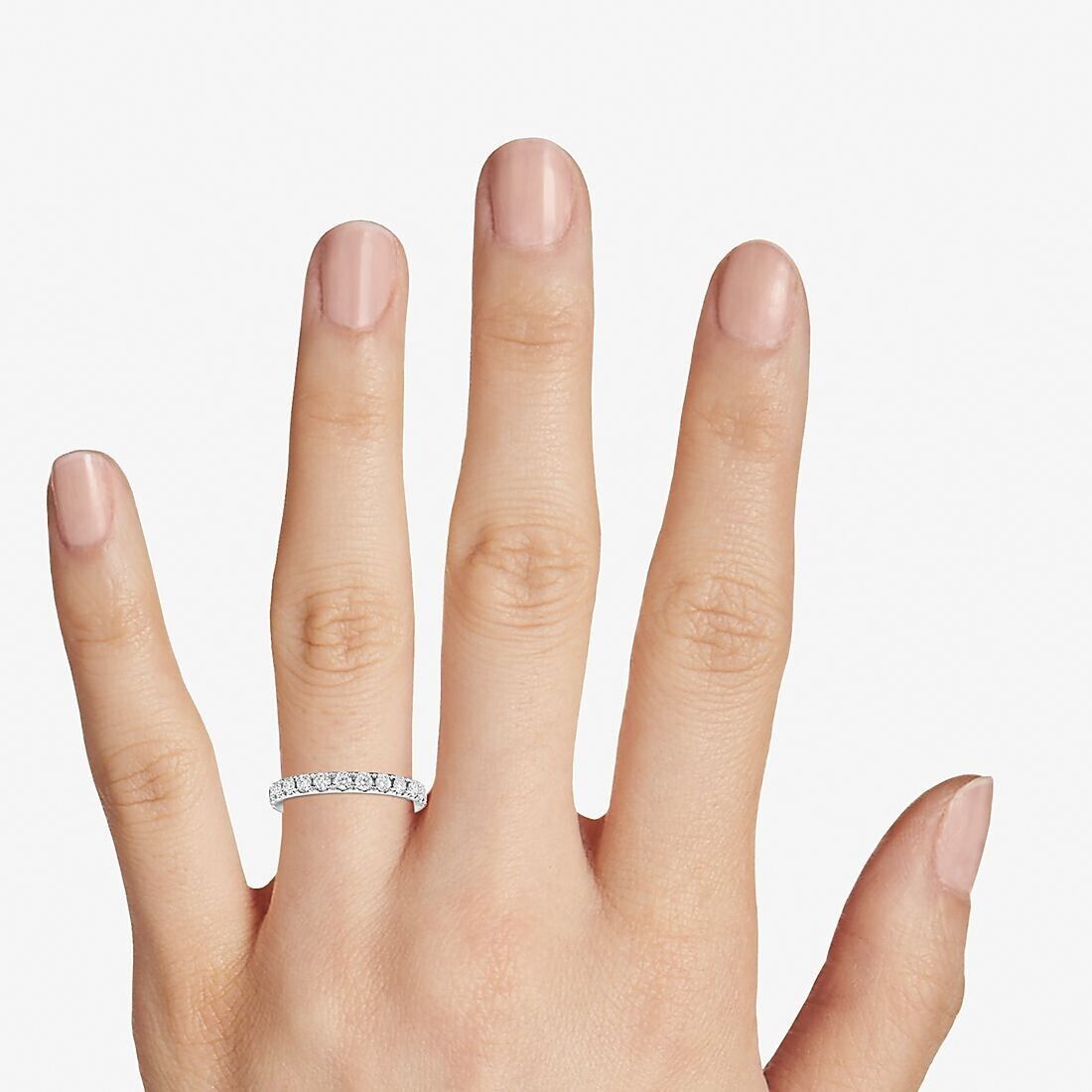 Real 14k Gold Ladies Diamond Ring 2CT Size 7 White Riviera Pavé Wedding Band - GoldenlinQ