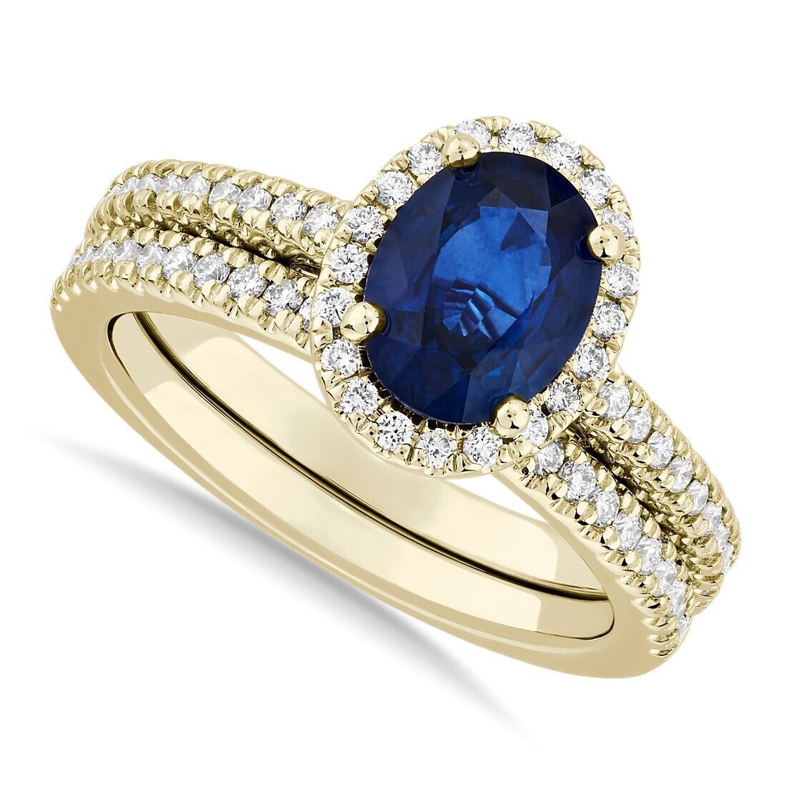 Real 14k Gold Ladies Diamond Ring 2CT Size 7 Yellow Riviera Pavé Wedding Band - GoldenlinQ