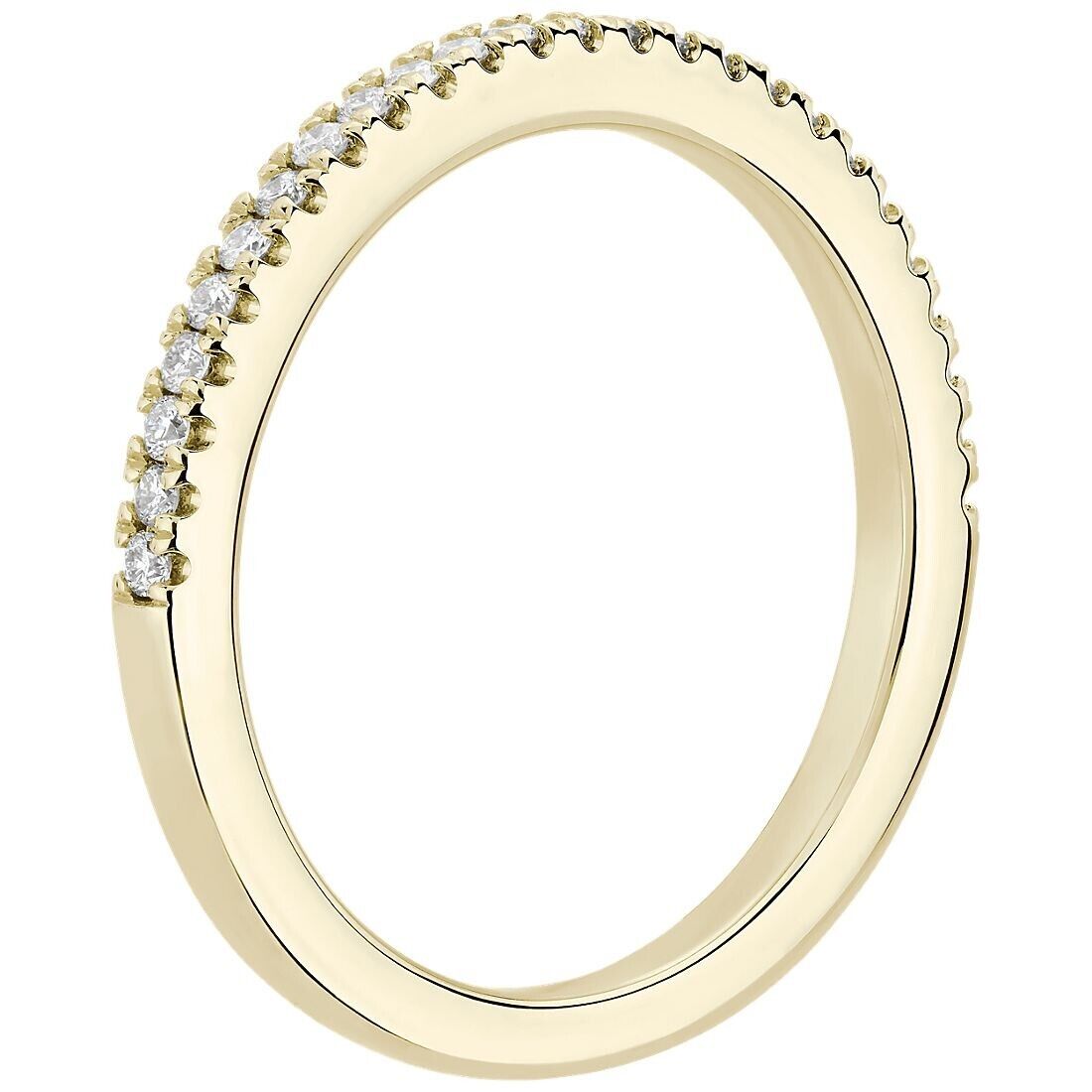 Real 14k Gold Ladies Diamond Ring 2CT Size 7 Yellow Riviera Pavé Wedding Band - GoldenlinQ