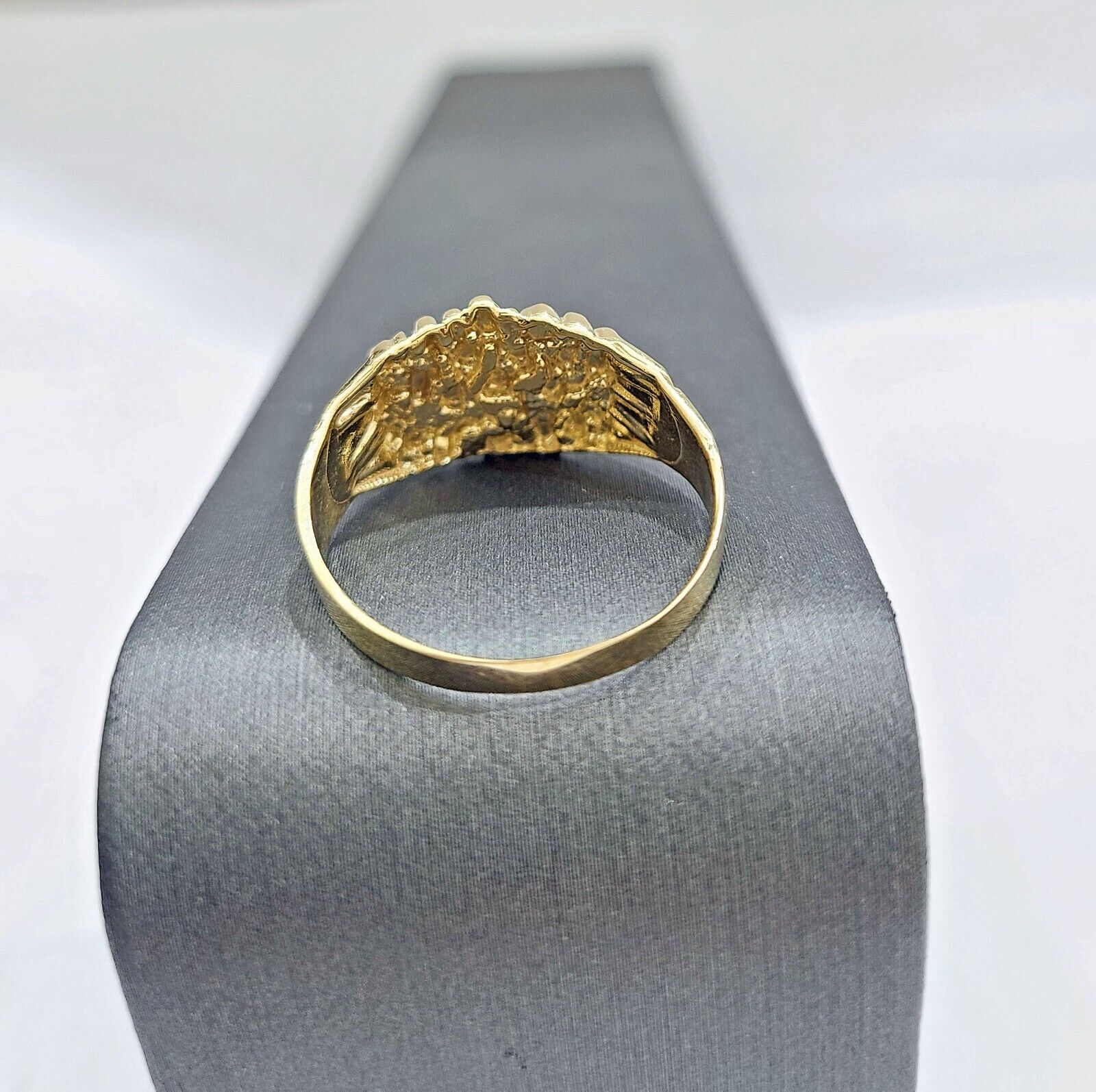 Real 14k Gold Men's Ring Nugget Size 10.5 14kt Yellow Gold Unisex - GoldenlinQ