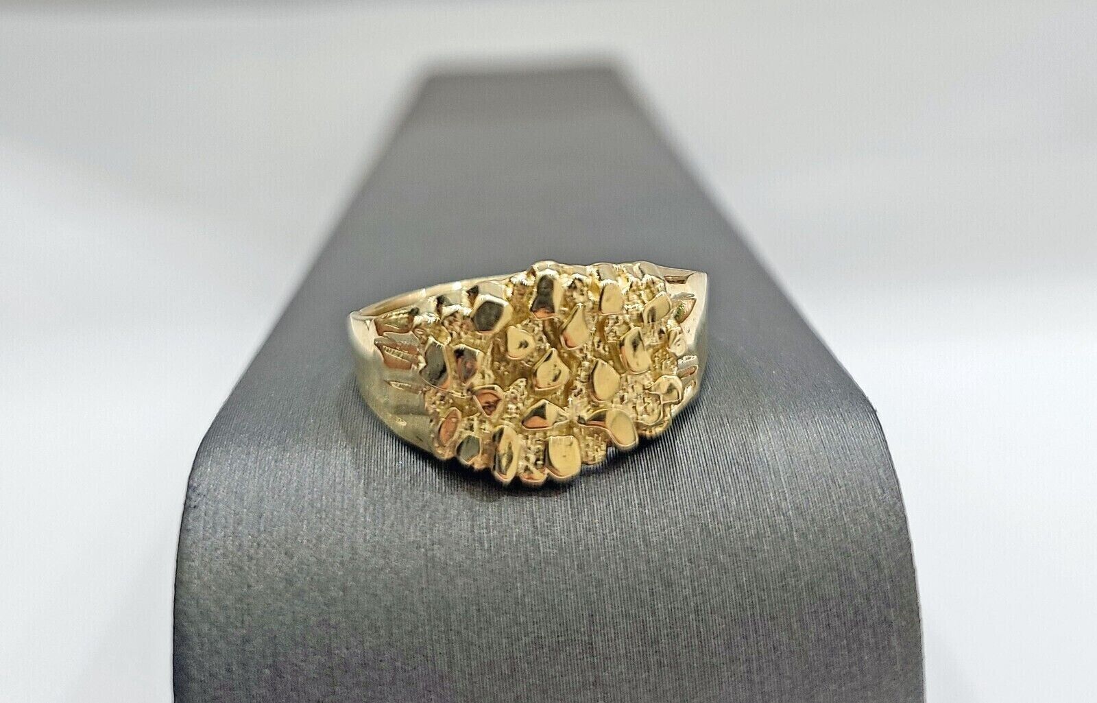 Real 14k Gold Men's Ring Nugget Size 10.5 14kt Yellow Gold Unisex - GoldenlinQ
