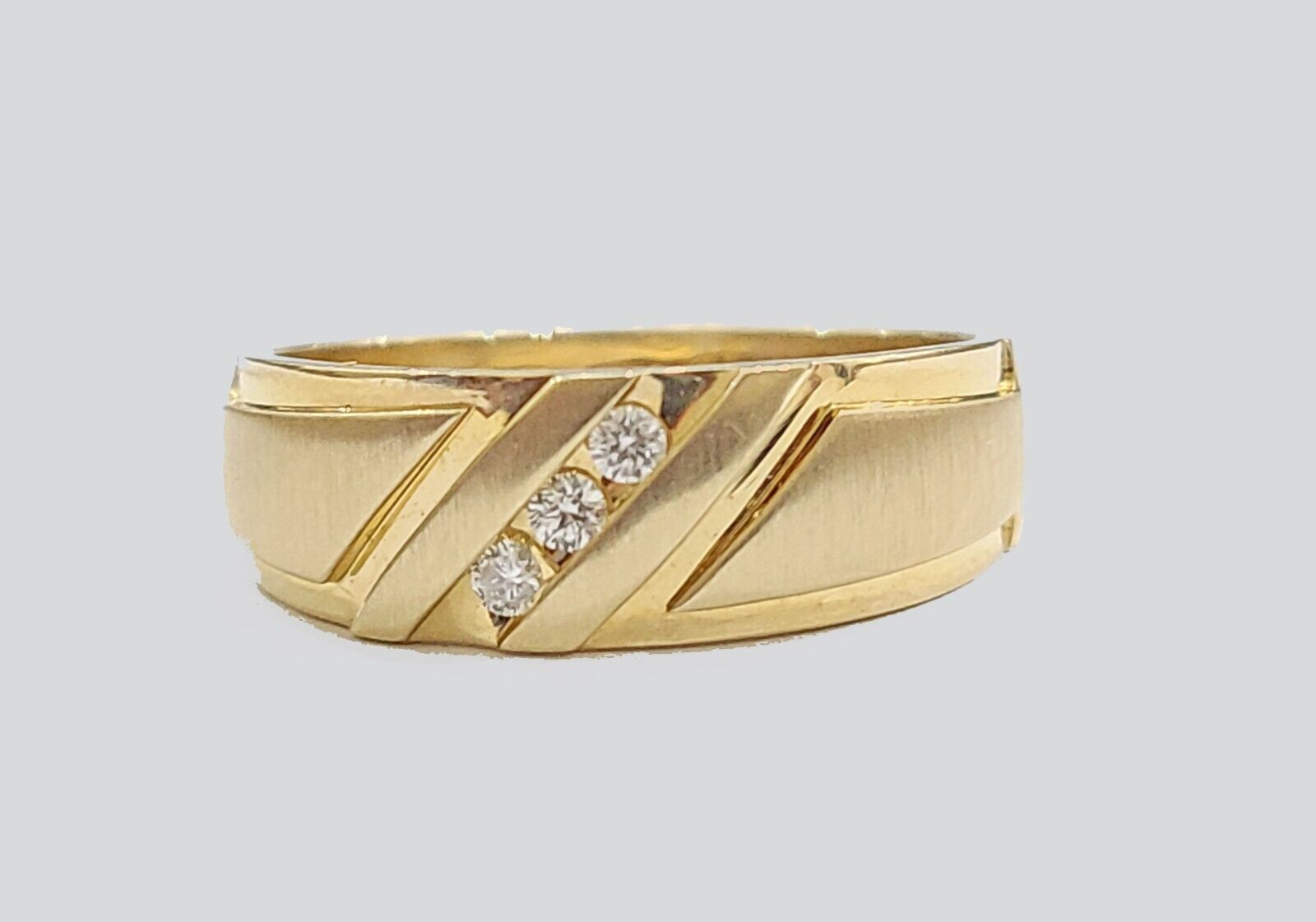 Real 14k Gold Men's Ring size 10.5 14kt Yellow gold, Wedding Band Diamond - GoldenlinQ