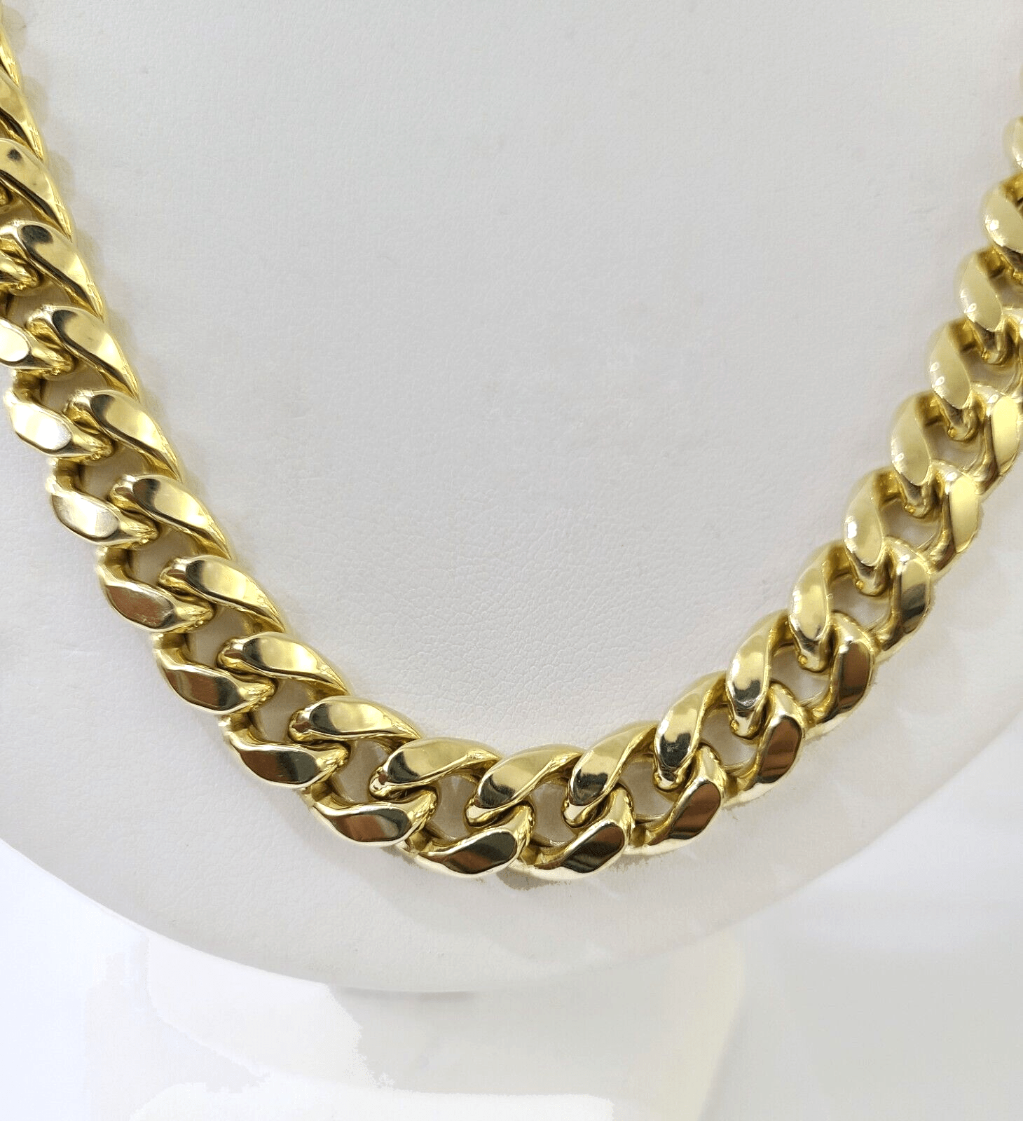 Real 14k Gold Miami Cuban Link Chain Necklace 11mm 26 inches Box lock 14kt