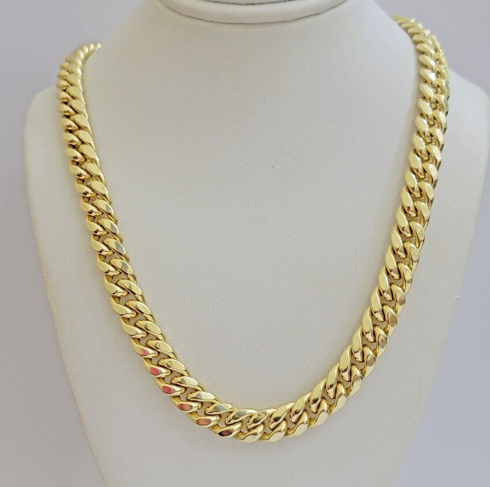 Real 14k Mens Chain Miami Cuban Link Necklace 22" 9mm 14KT Mens Real Gold Sale - GoldenlinQ