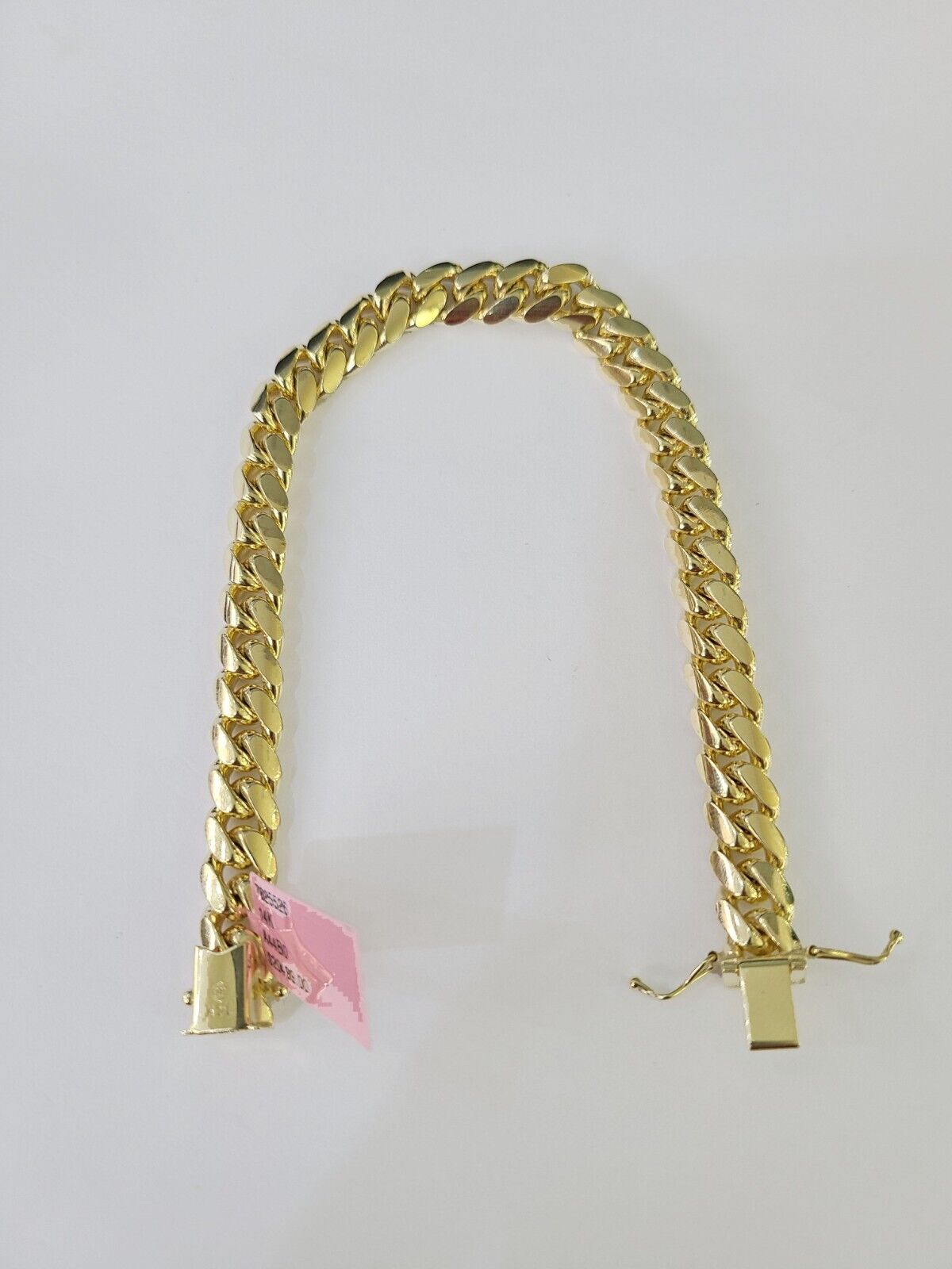 Real 14k Miami Cuban link Bracelet Yellow Gold 8mm 7.5" 8" 8.5" 9" Inch Solid - GoldenlinQ