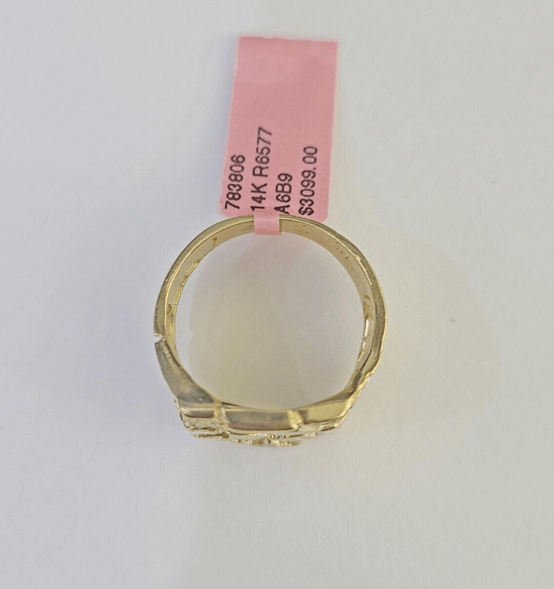 Real 14k Nugget Ring Yellow Gold Men Casual Flat Square 10kt - GoldenlinQ