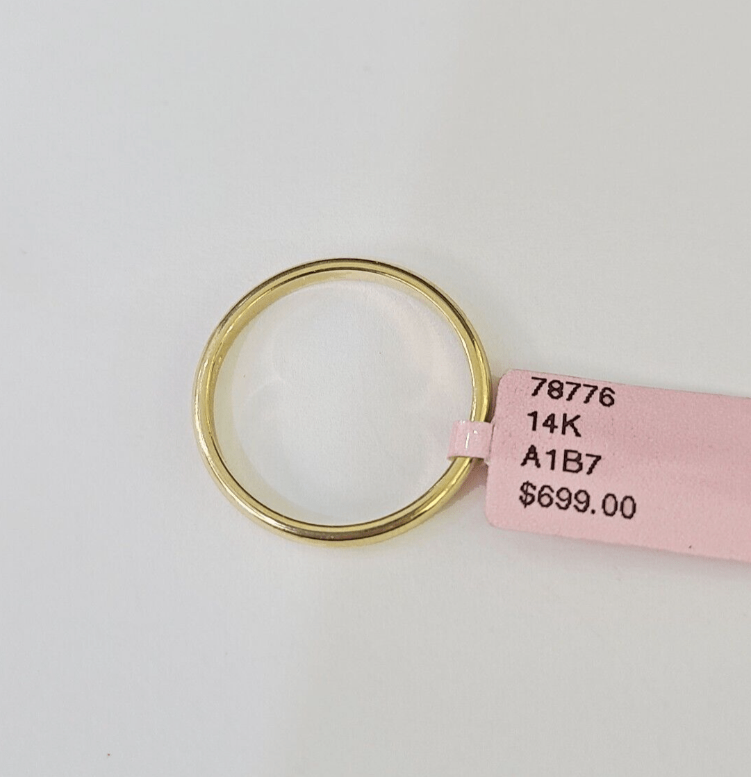 Real 14k Ring Wedding Band Yellow Gold Women Casual 14kt - GoldenlinQ