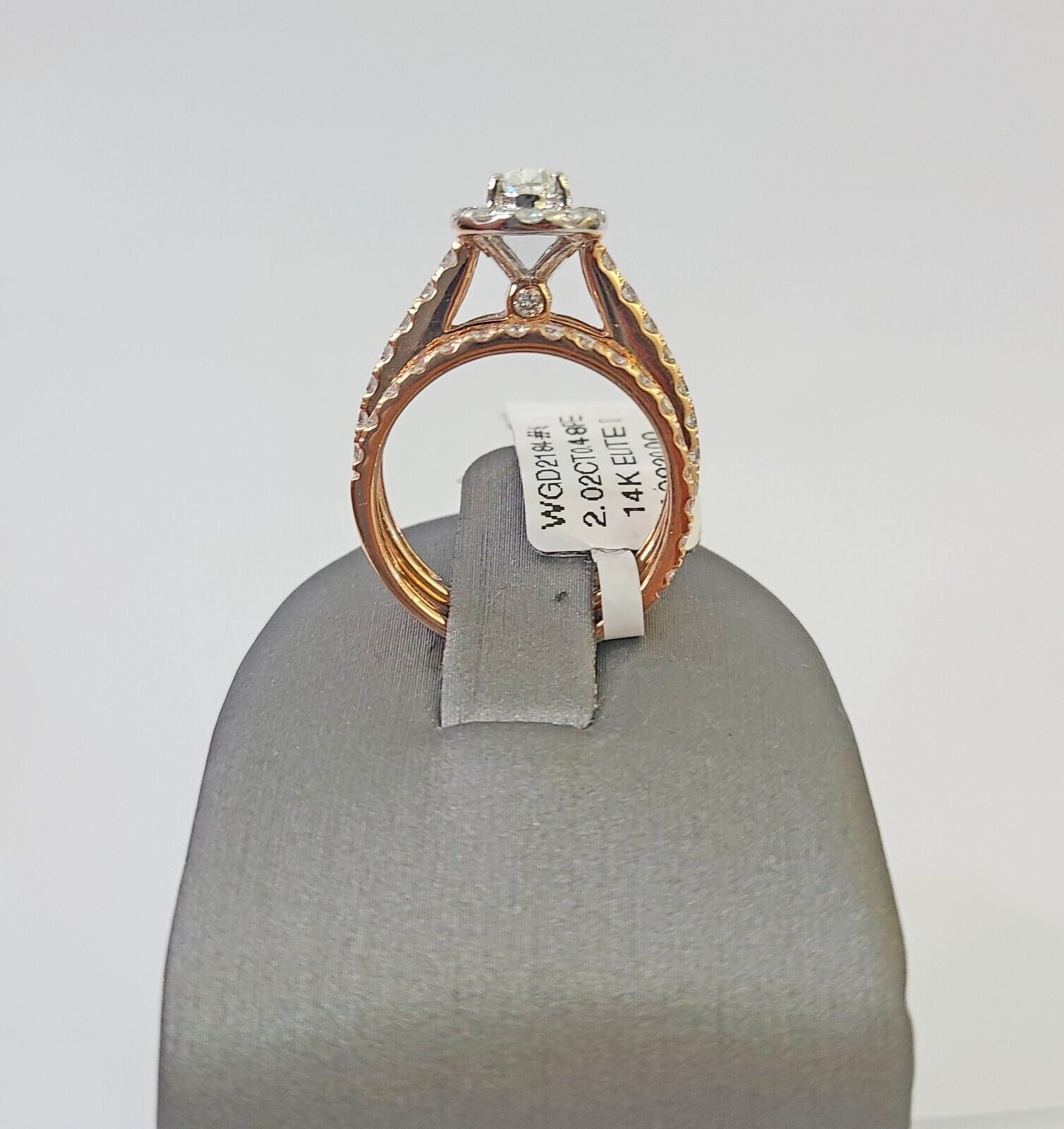 REAL 14k Rose Gold Diamond Ladies Ring Drop Shaped Women Engagement Wedding - GoldenlinQ