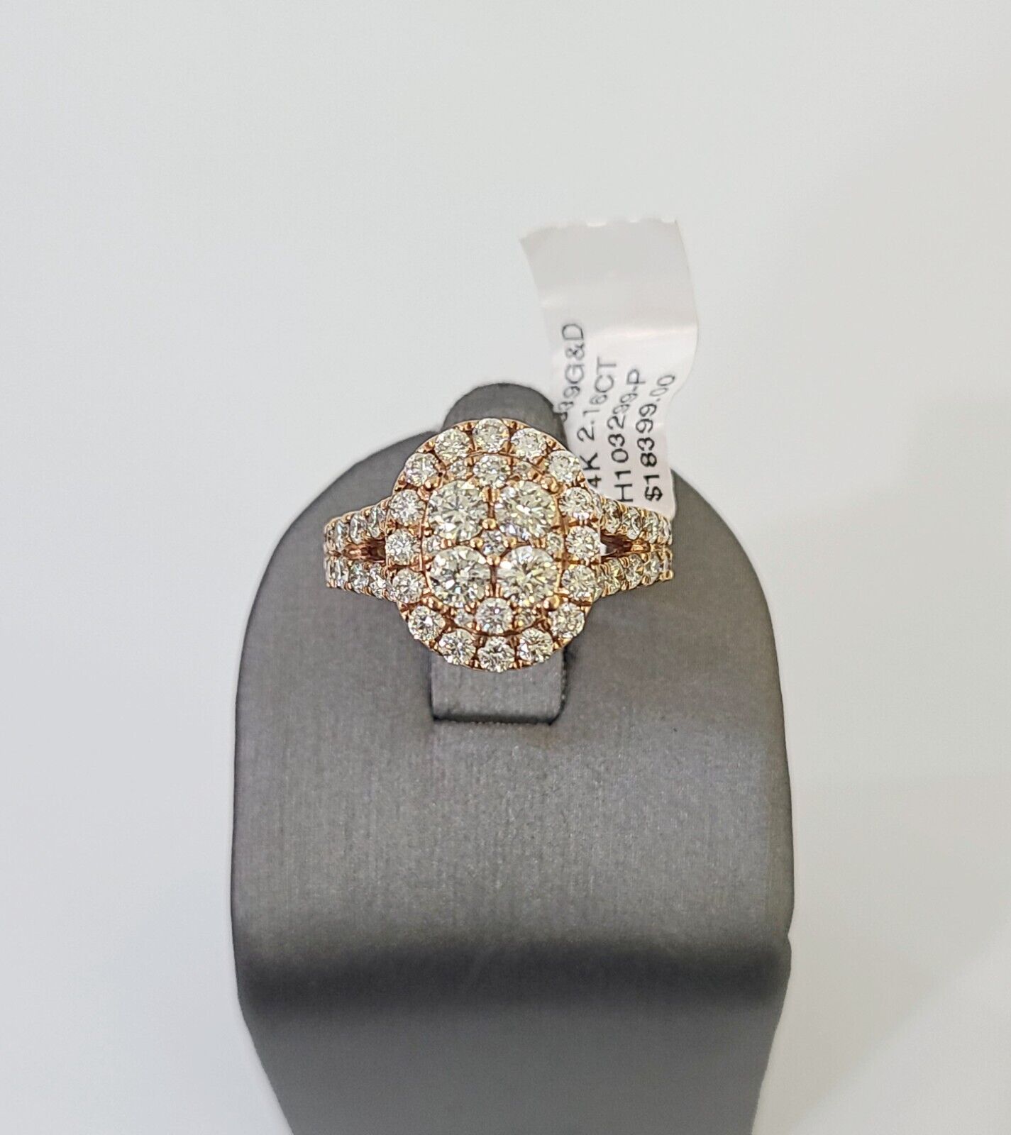 REAL 14k Rose Gold Diamond Ladies Ring Oval Shape Women Engagement Wedding - GoldenlinQ