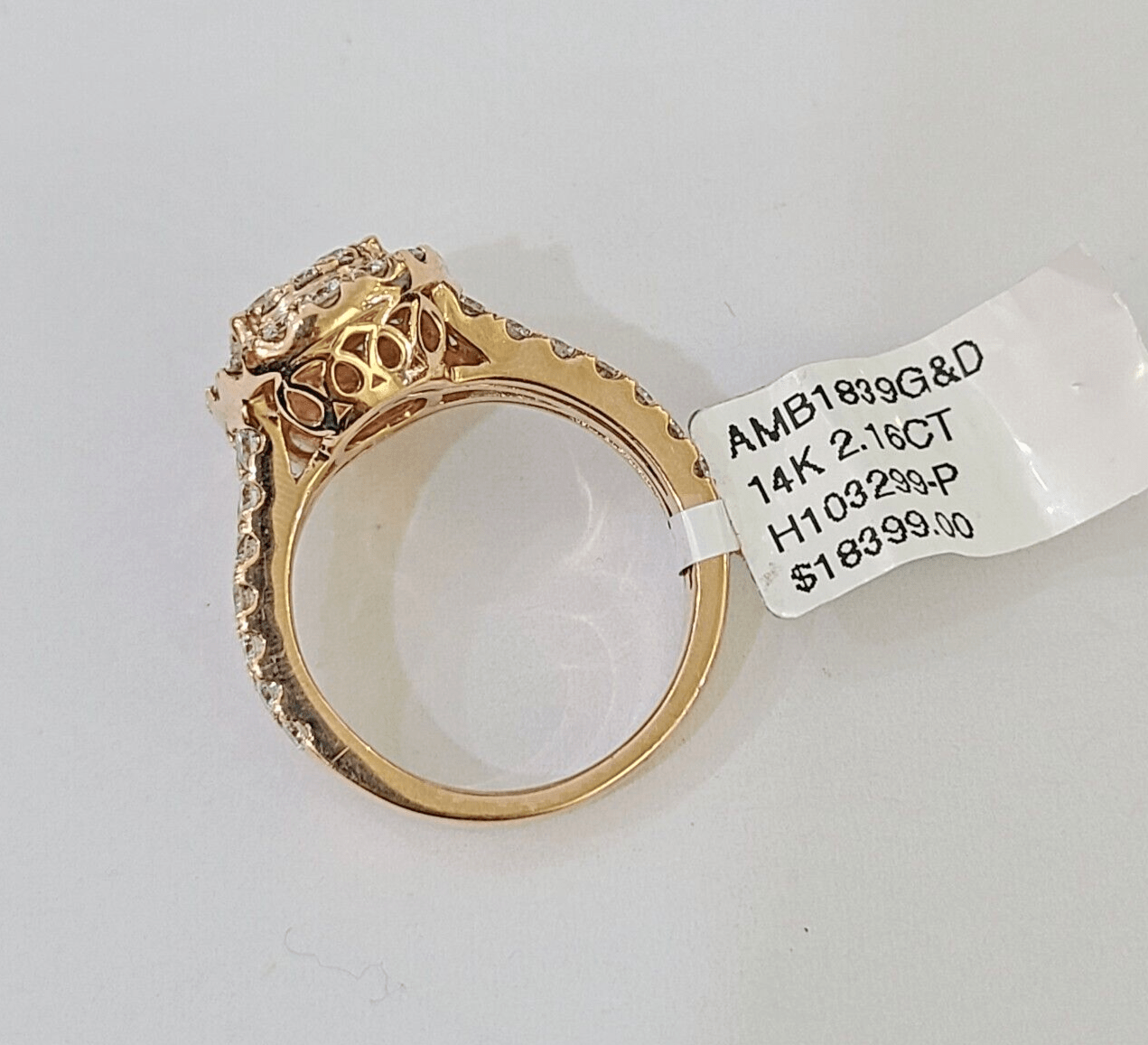 REAL 14k Rose Gold Diamond Ladies Ring Oval Shape Women Engagement Wedding - GoldenlinQ