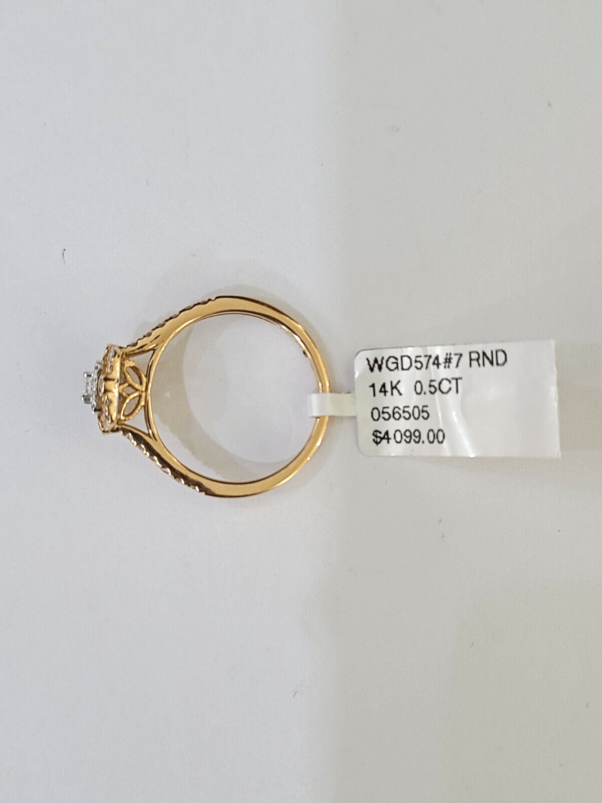 REAL 14k Rose Gold Diamond Ladies Ring Rectangle Shape Women Engagement Wedding - GoldenlinQ