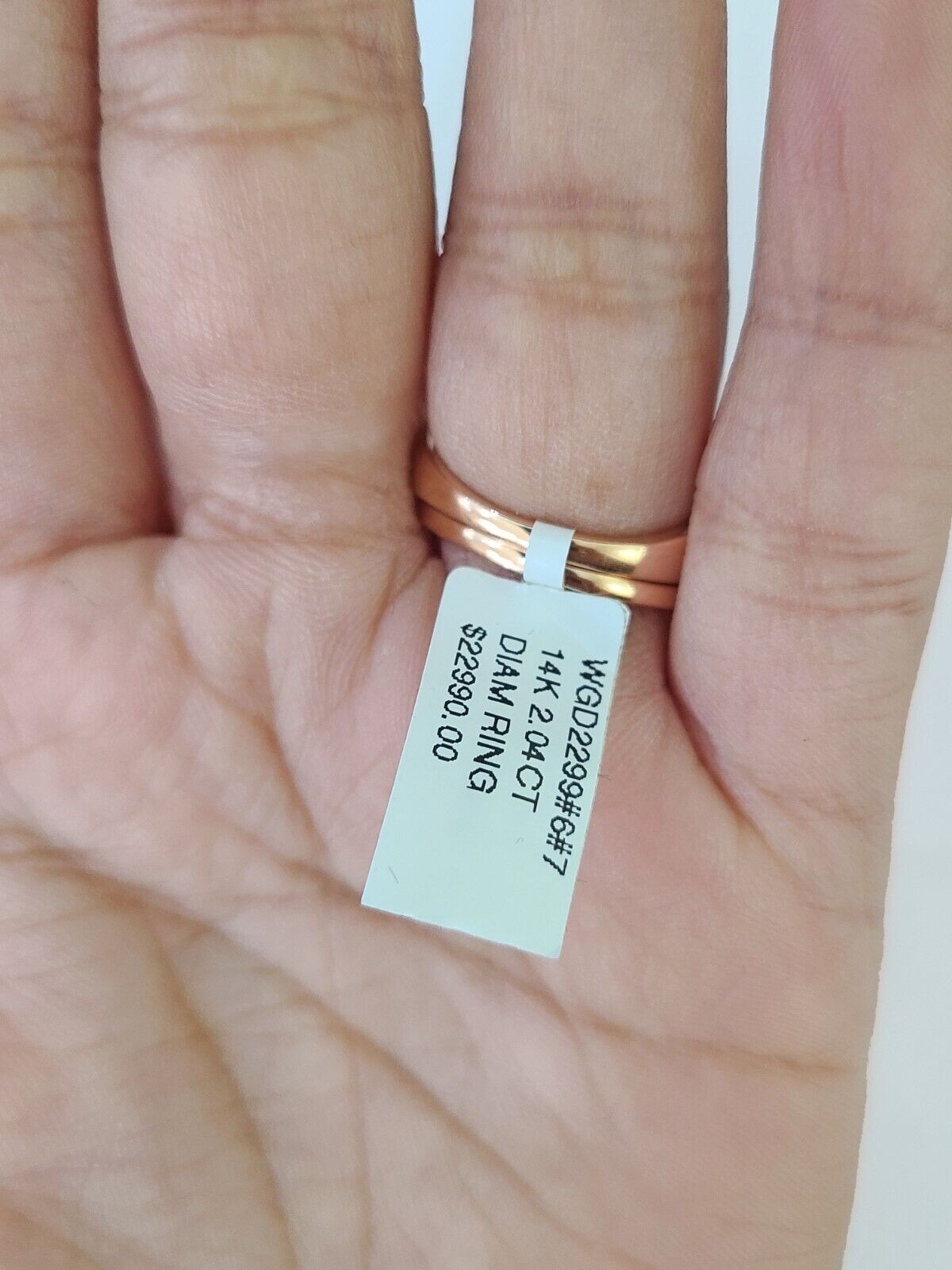 REAL 14k Rose Gold Diamond Ladies Ring Round Shape Women Engagement Wedding - GoldenlinQ