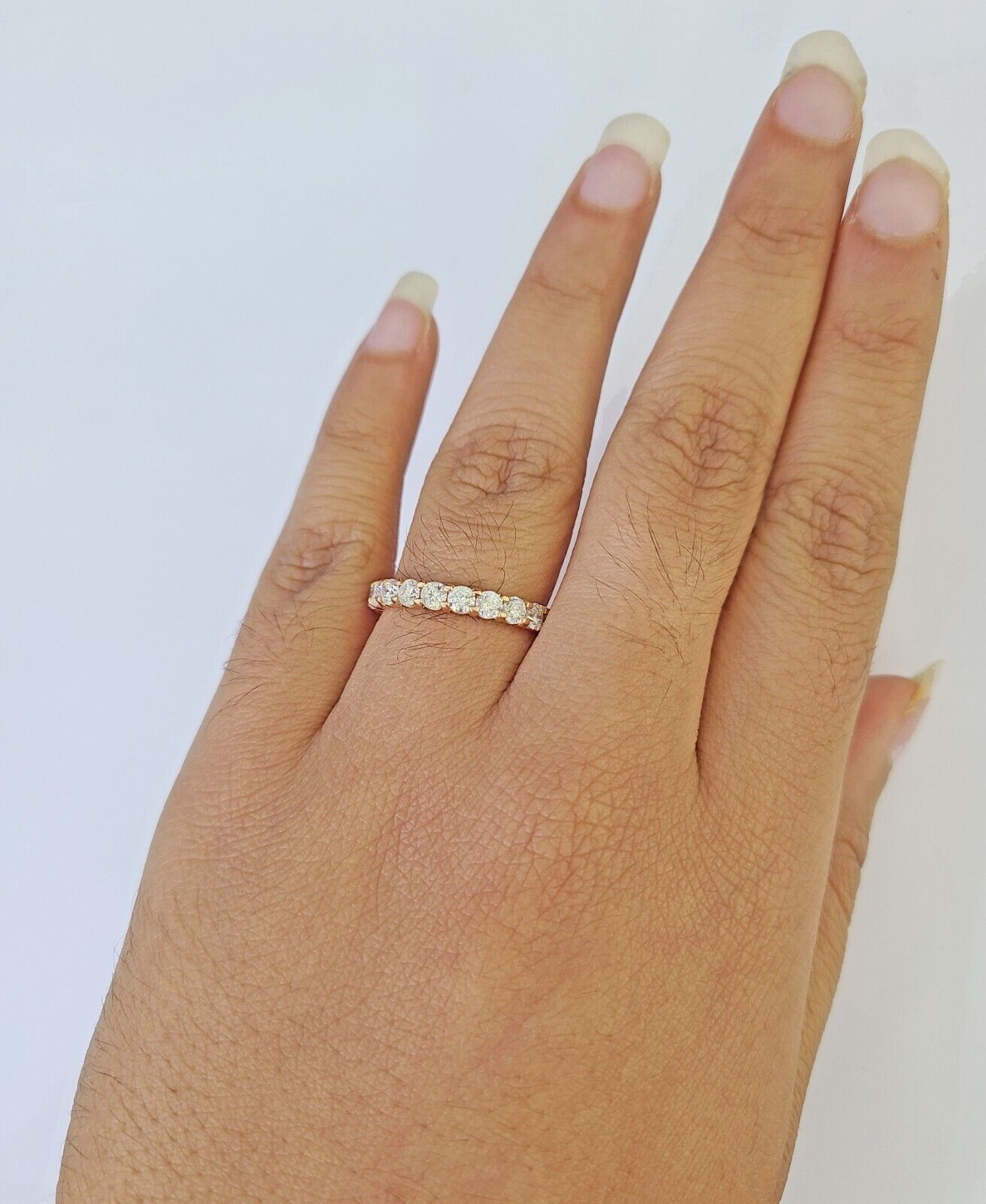 REAL 14k Rose Gold Diamond Ladies Ring Women Engagement Wedding - GoldenlinQ