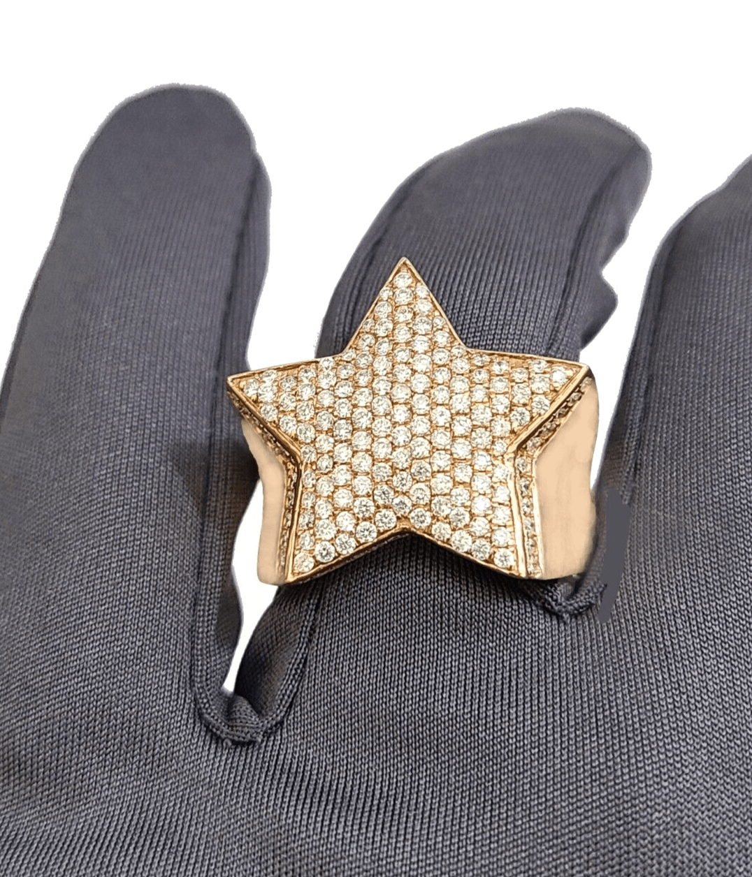 Real 14k Rose Gold Diamond Star Ring Band Genuine 1.62CT Diamonds 14kt Size 10 - GoldenlinQ