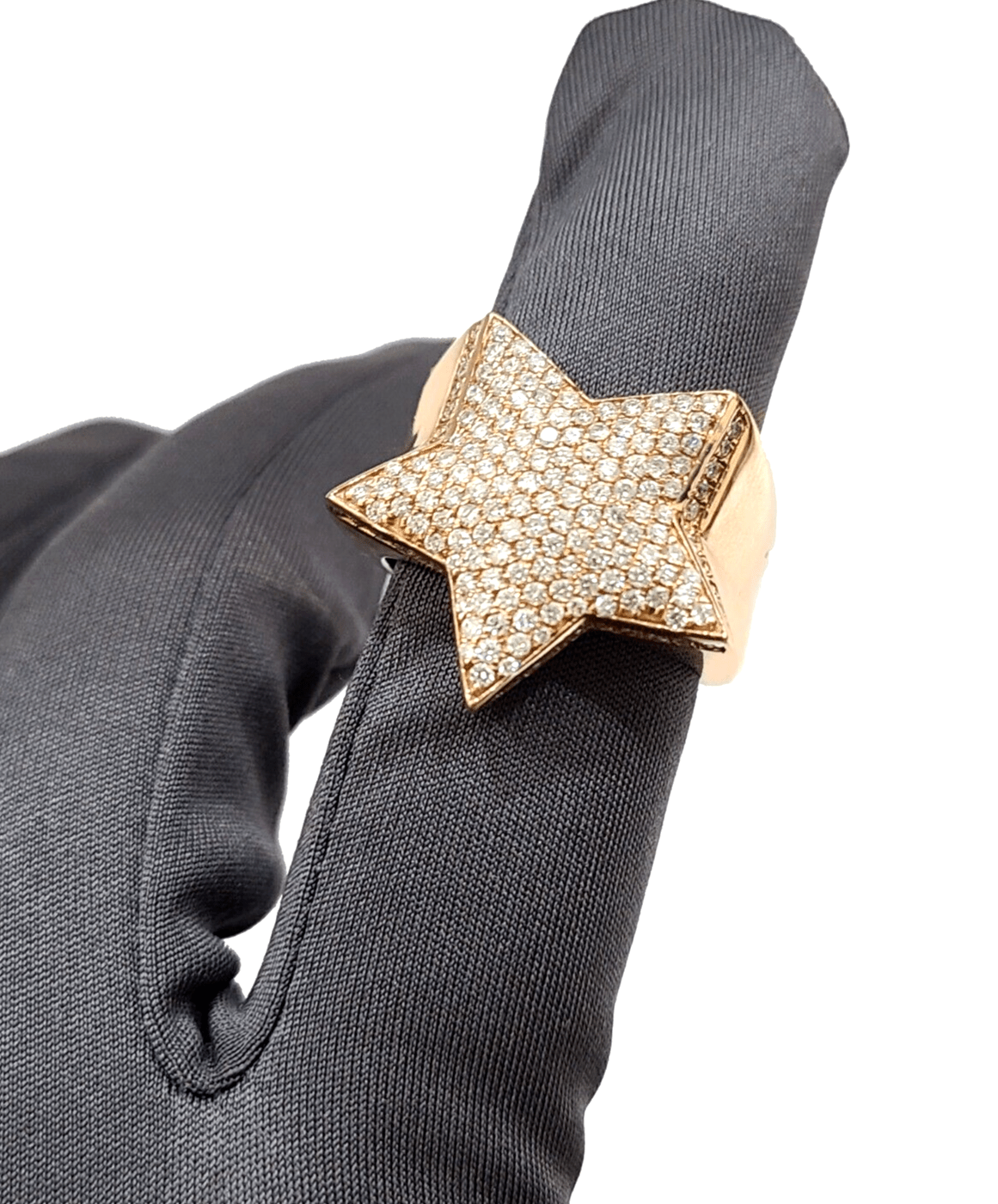 Real 14k Rose Gold Diamond Star Ring Band Genuine 1.62CT Diamonds 14kt Size 10 - GoldenlinQ