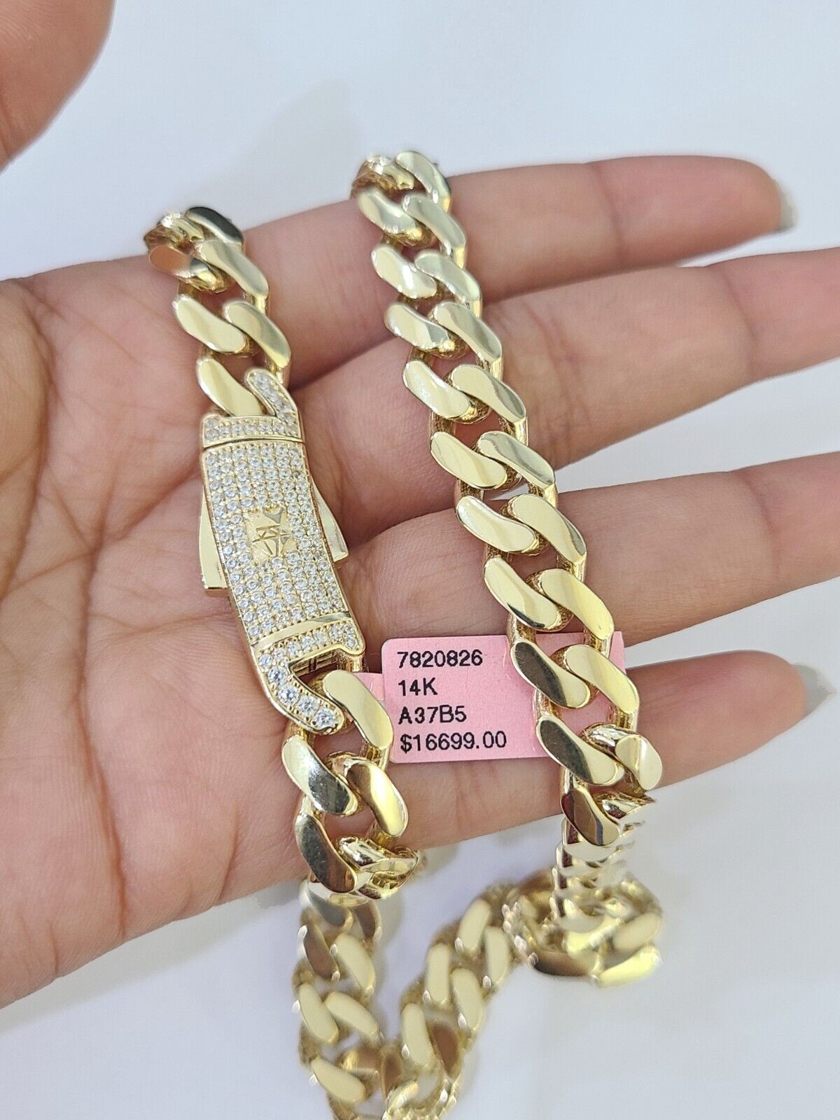 Real 14k Royal Monaco Link Chain 10mm 20 - 26 inches Yellow Gold Genuine - GoldenlinQ