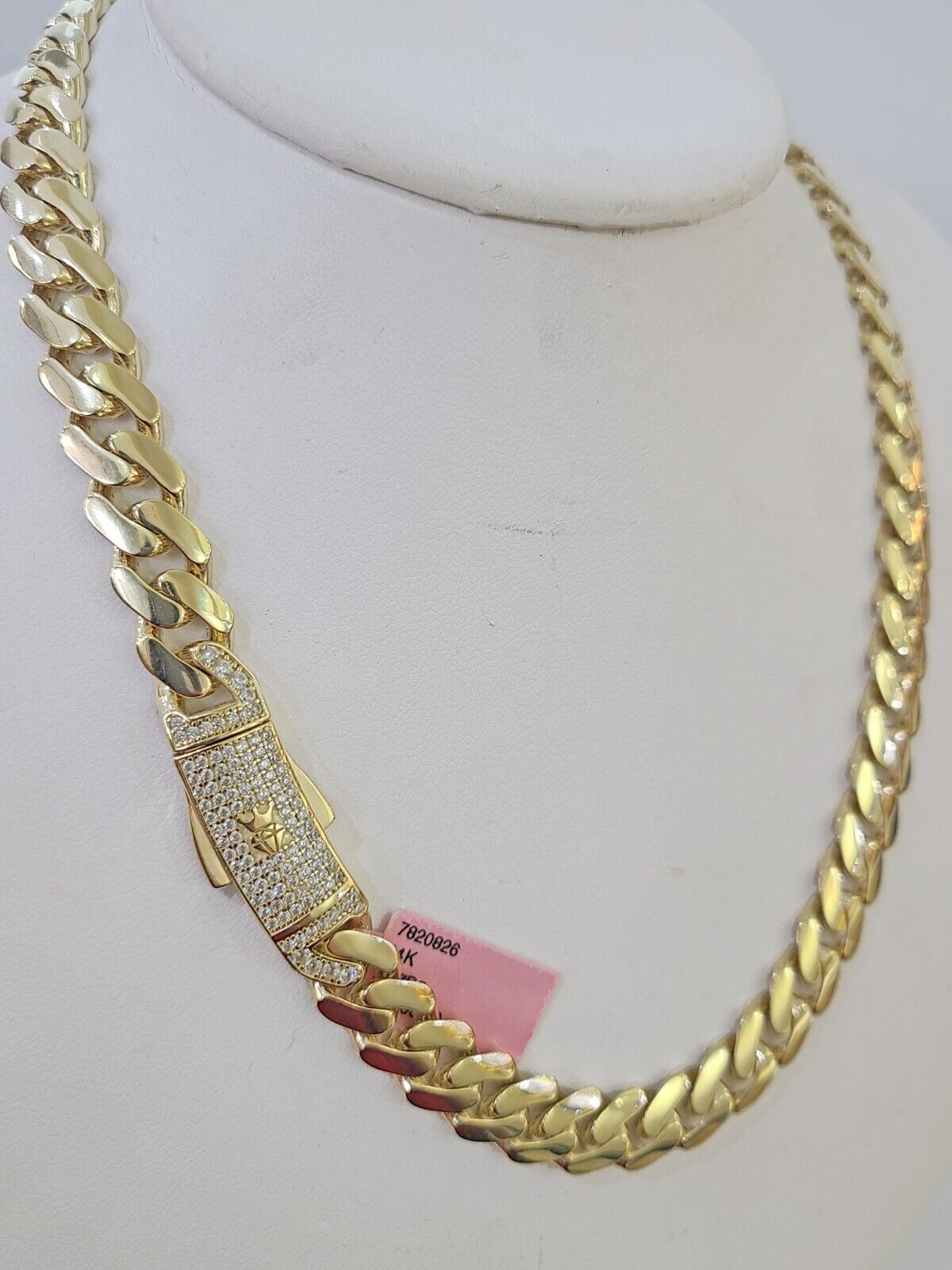 Real 14k Royal Monaco Link Chain 10mm 20 - 26 inches Yellow Gold Genuine - GoldenlinQ