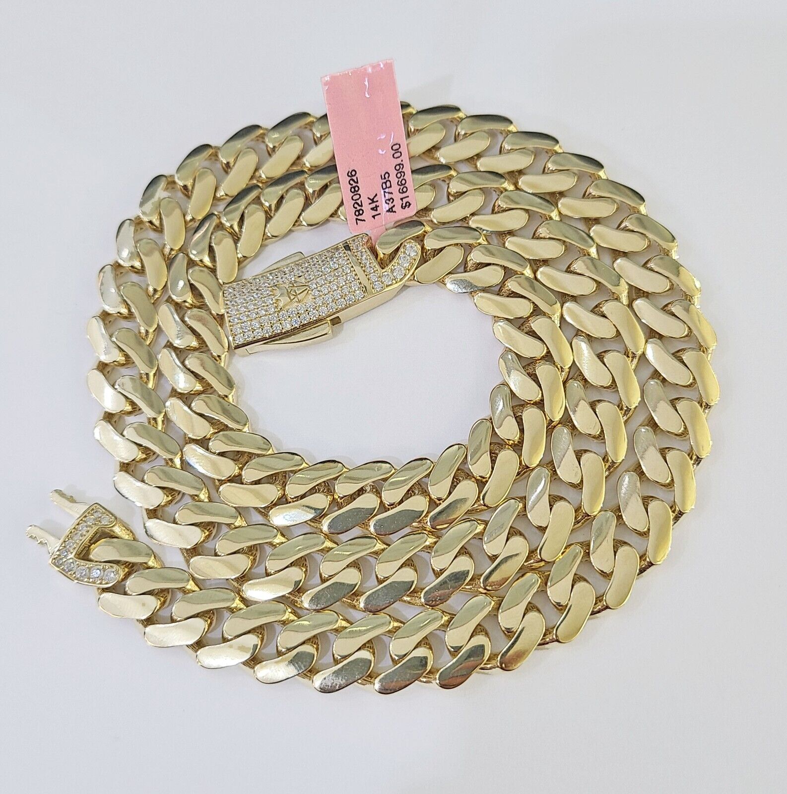 Real 14k Royal Monaco Link Chain 10mm 20 - 26 inches Yellow Gold Genuine - GoldenlinQ